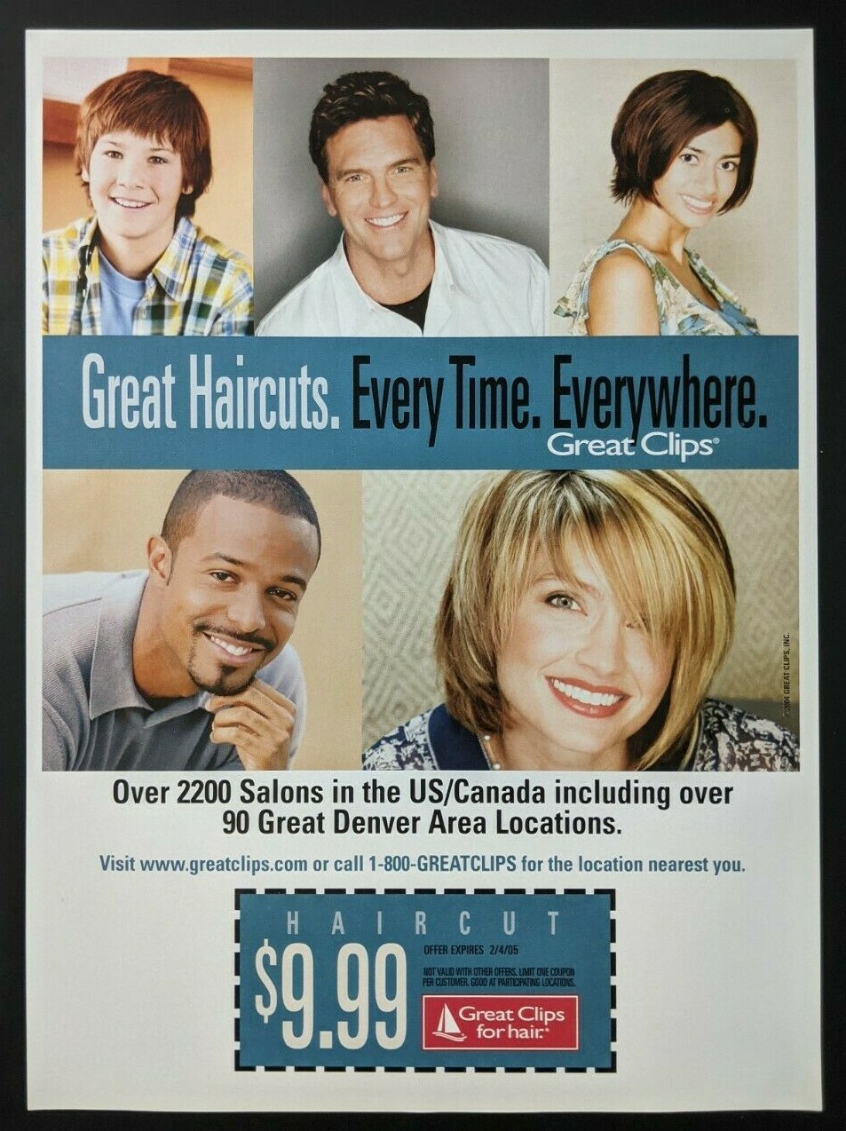 Great Clips Denver Print Ad Poster Art PROMO Original Coupon Advert Colorado CO