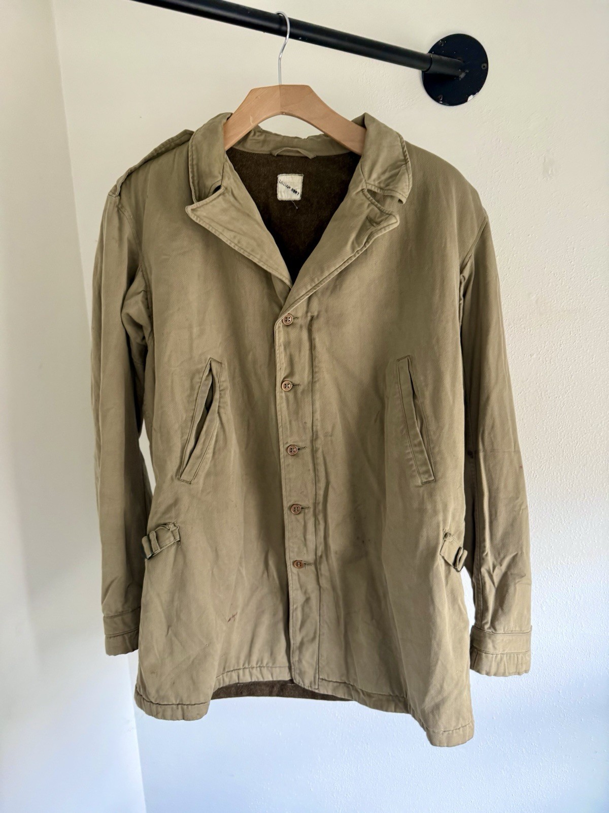 Original Large 42R Military 1940s WW2 Era US Army M41 Arctic Field Khaki Jacket
