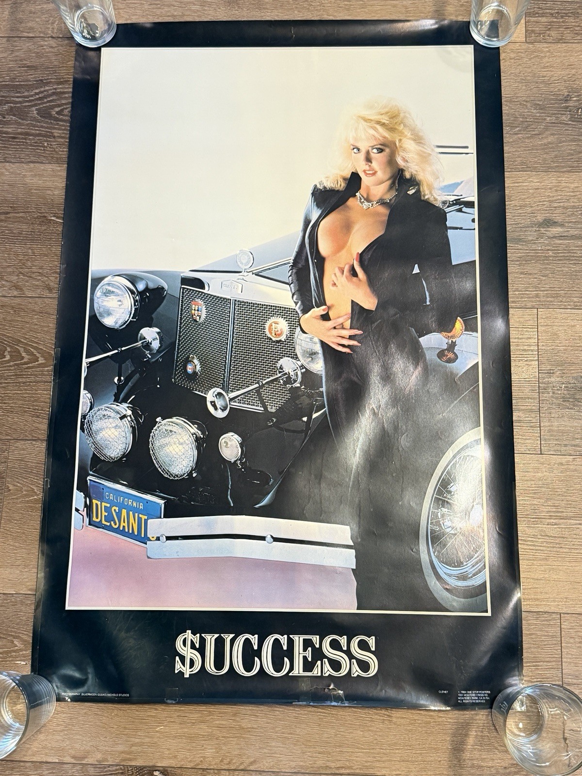 Success 80s Pinup Poster 22x34” Model Man Cave Car Garage Model Blonde Classic