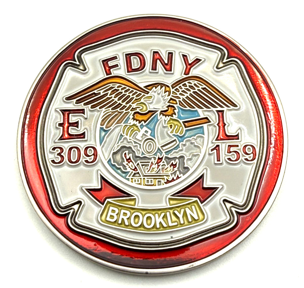 G48 FDNY E309 L159 Engine 309 Ladder 159 Brooklyn Fire Challenge Coin EMPIRE