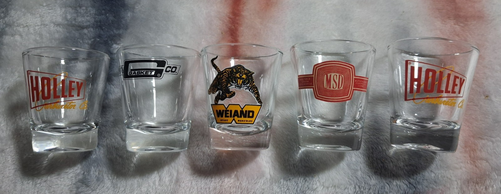 Lot Of 5 Automotive Shot Glasses