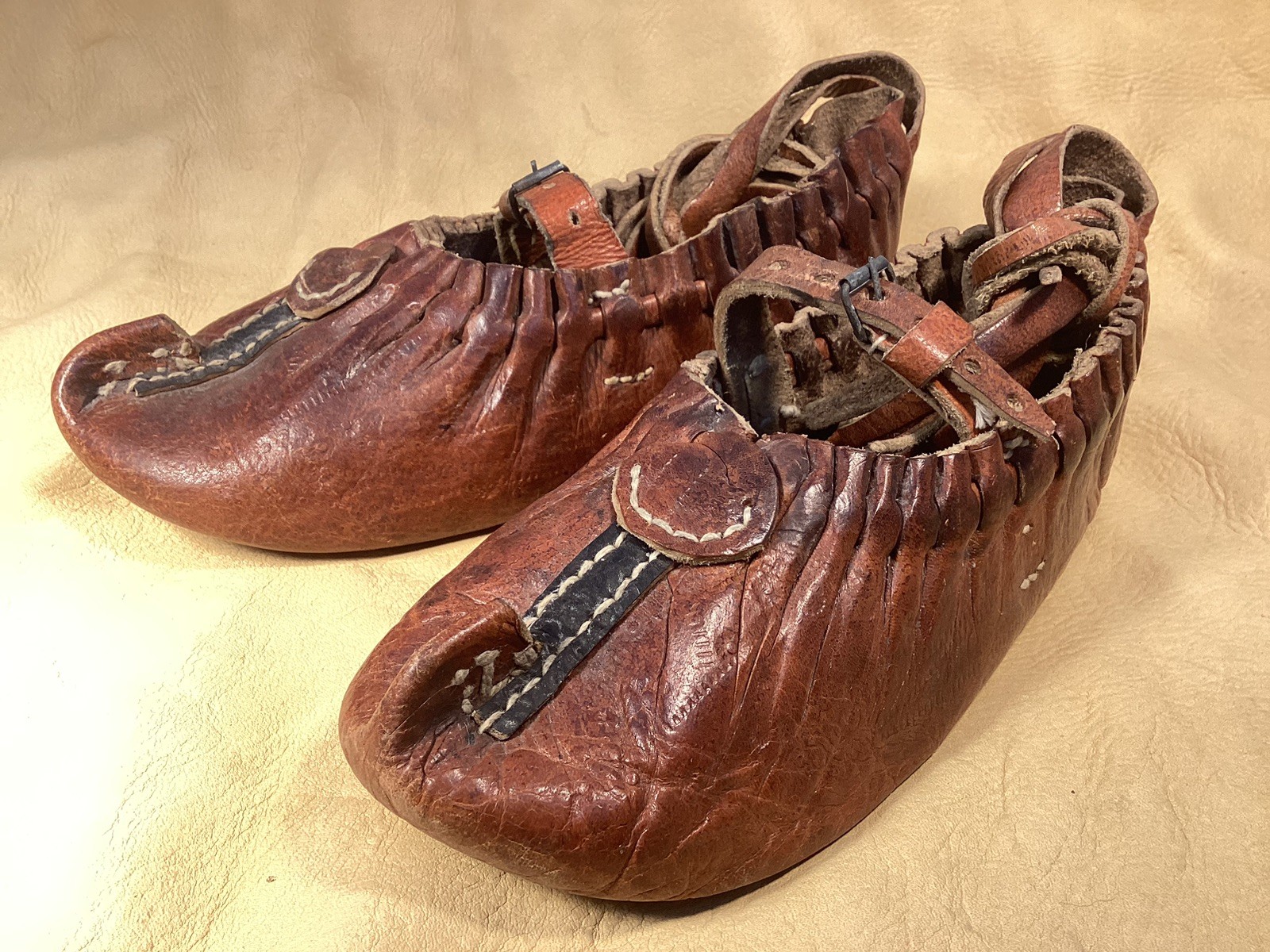 Antique 19th C. Scandinavian Reindeer Moccasins Sami Mukluks Caribou Finnish