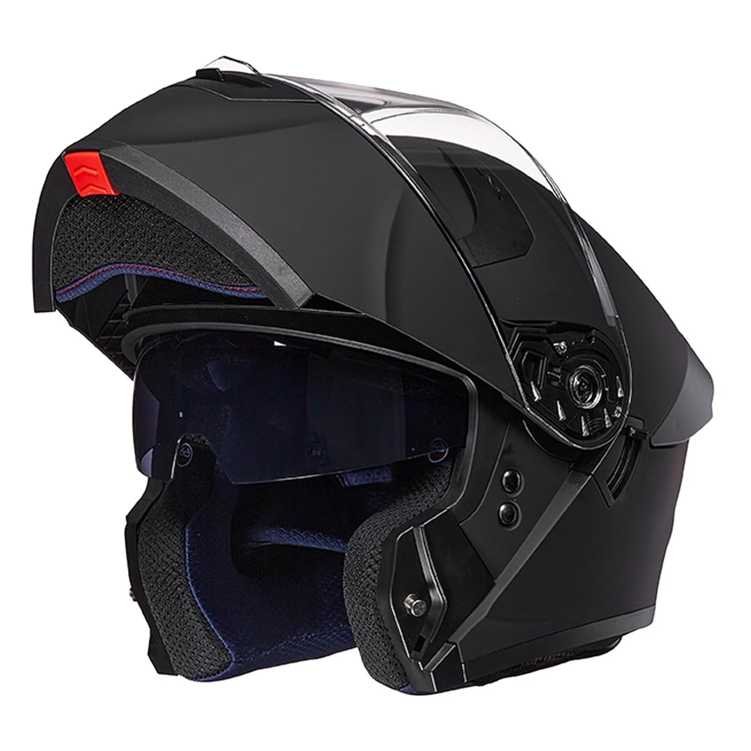 Adult Motorcycle Helmet Matte Black Full Face Dual Visor Modular Medium
