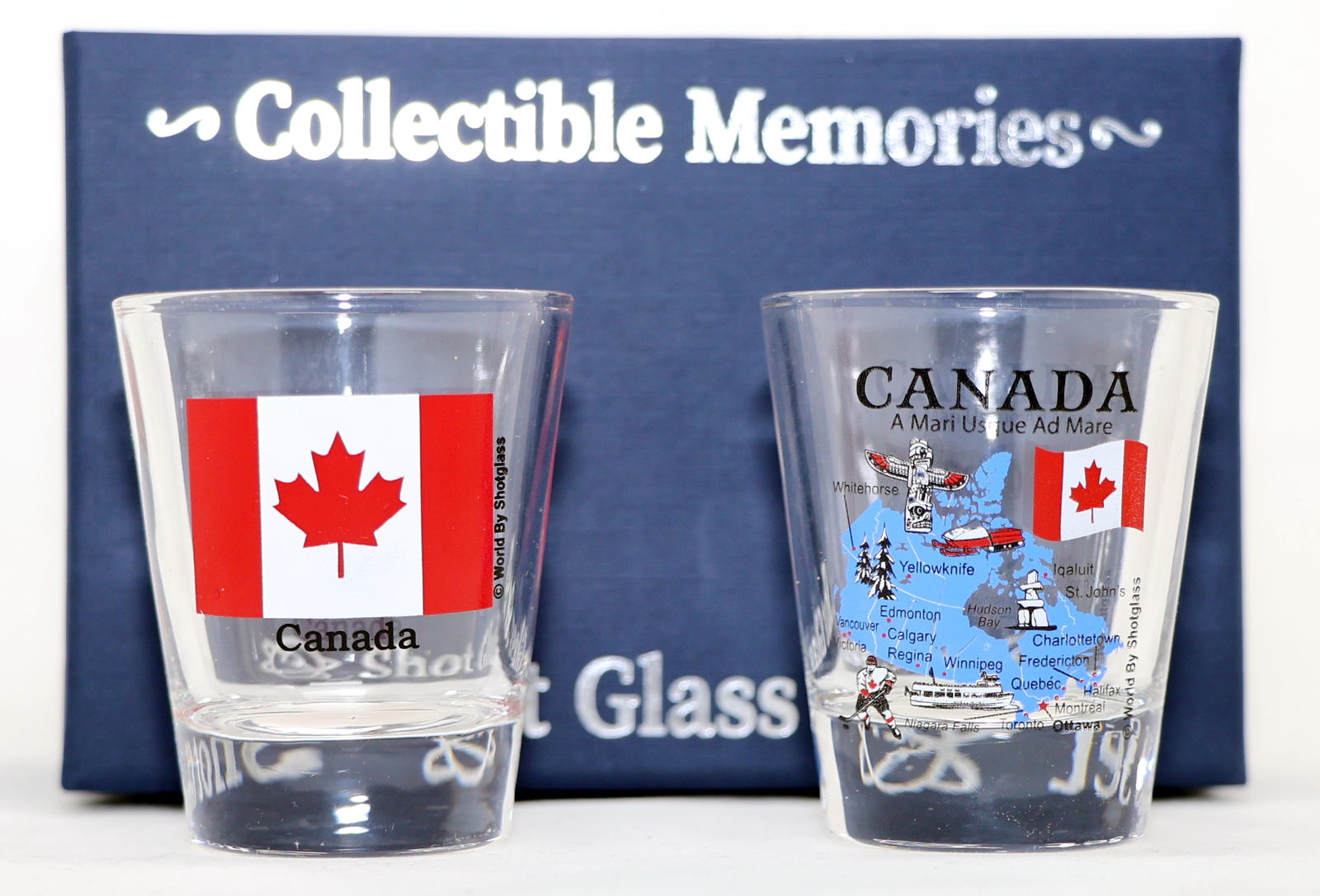 Canada Souvenir Boxed Shot Glass Set (Set of 2)