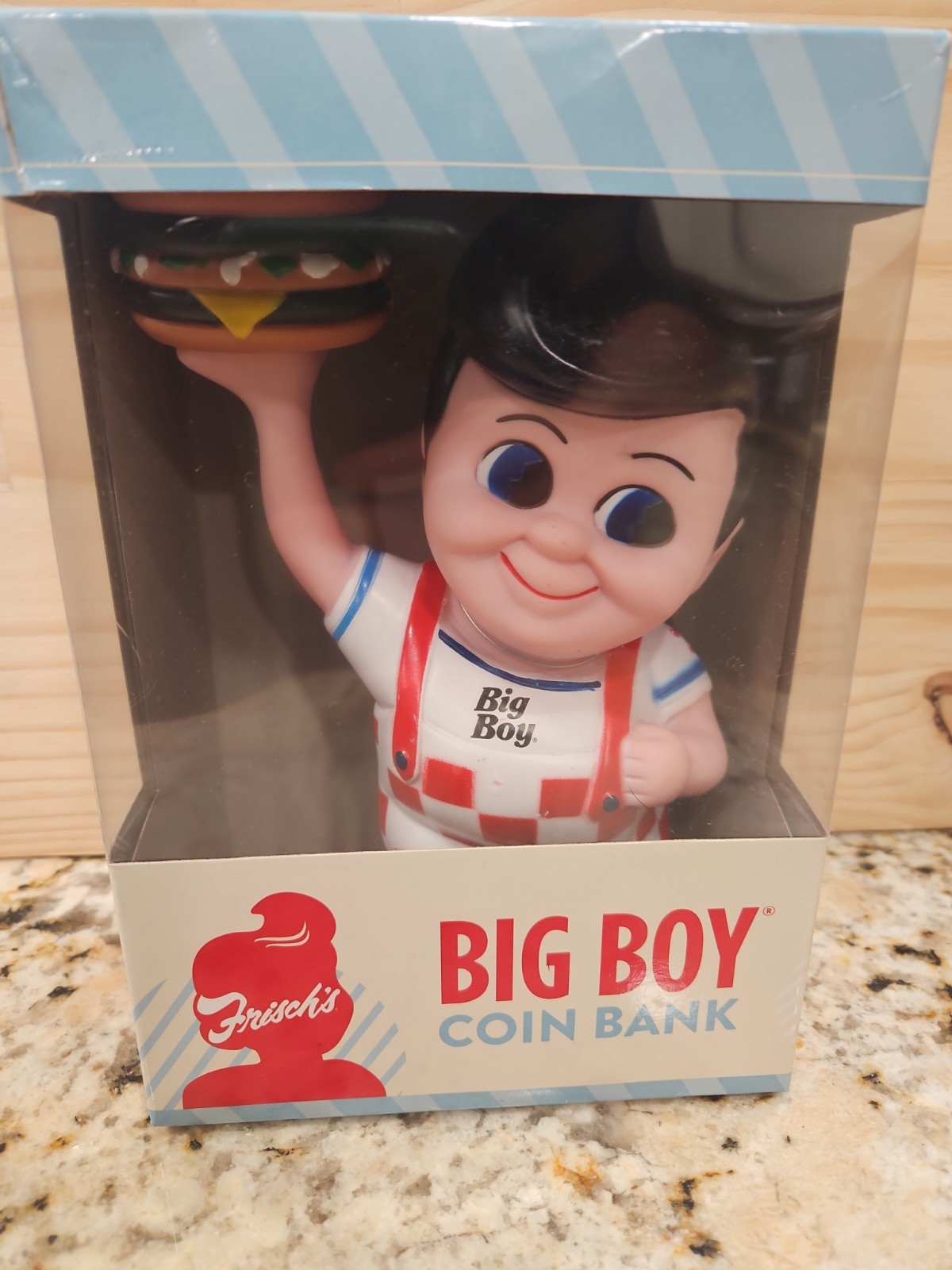 Frisch\'s, Bobs or Shoneys Big Boy Coin Bank with Hamburger New Box Design