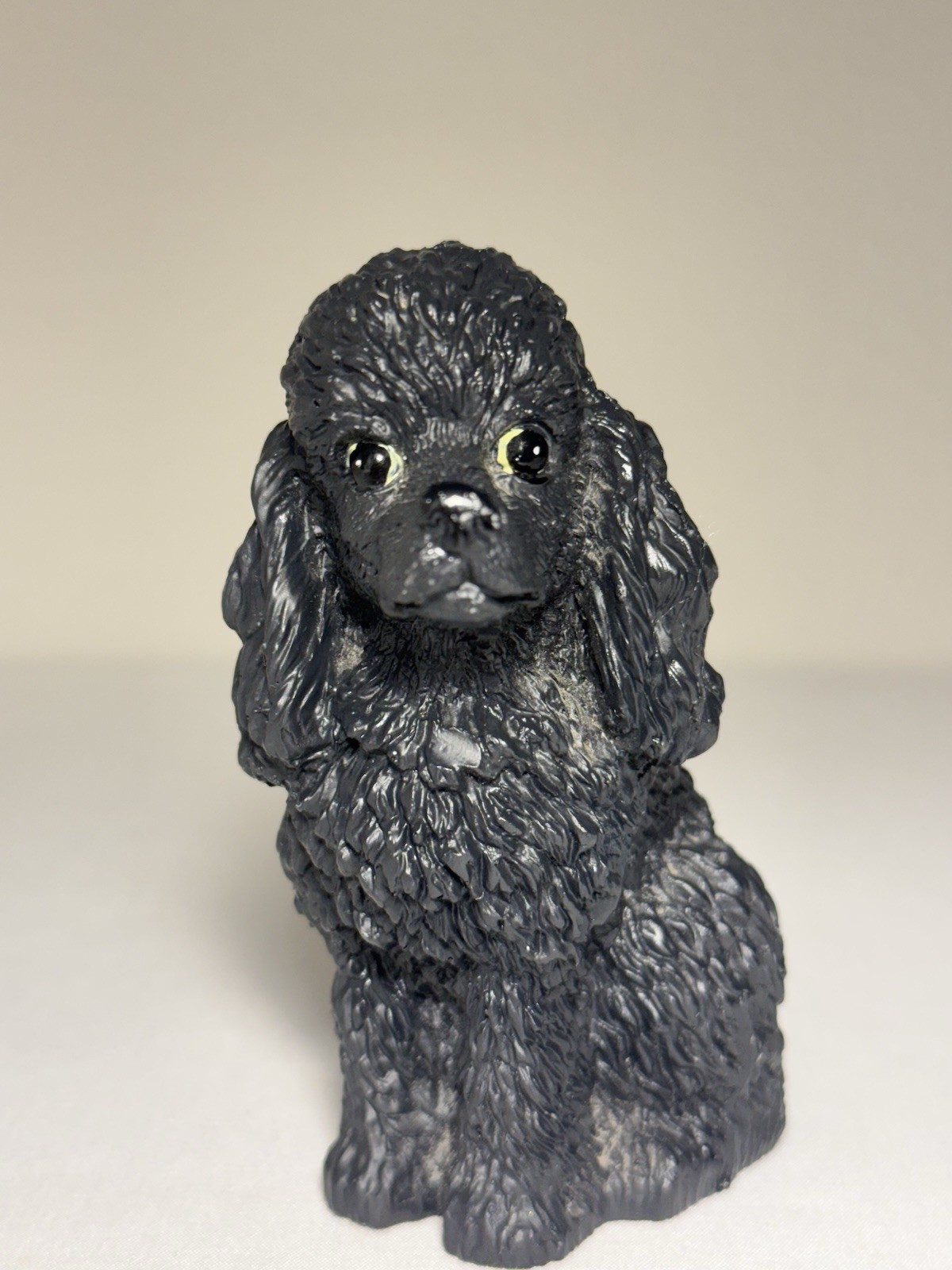 Black Poodle Figurine Ceramic Dog 4” Vintage 90s Collectible