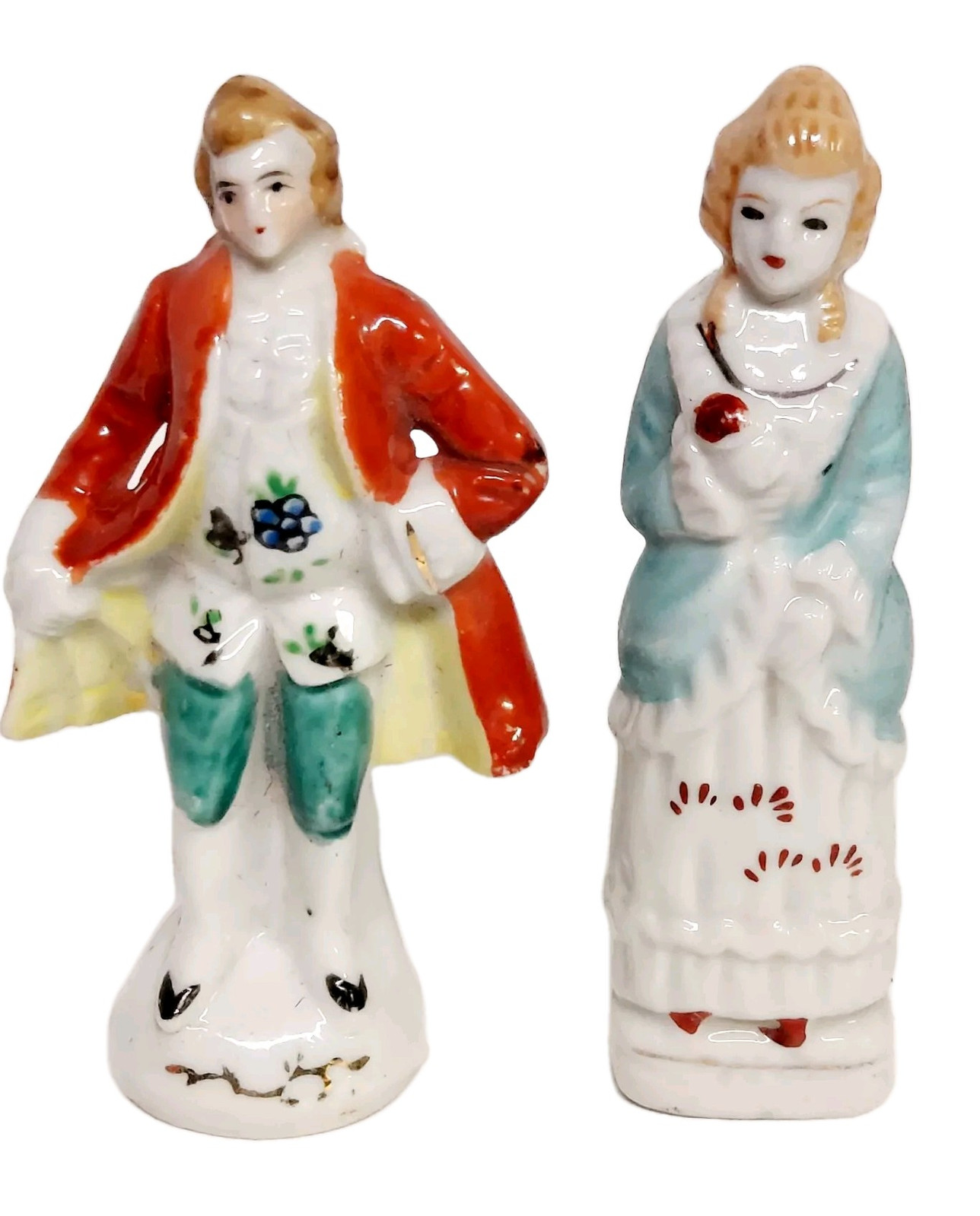Vinatge Porcelain Victorian Couple man & woman Figurines Made in Japan 