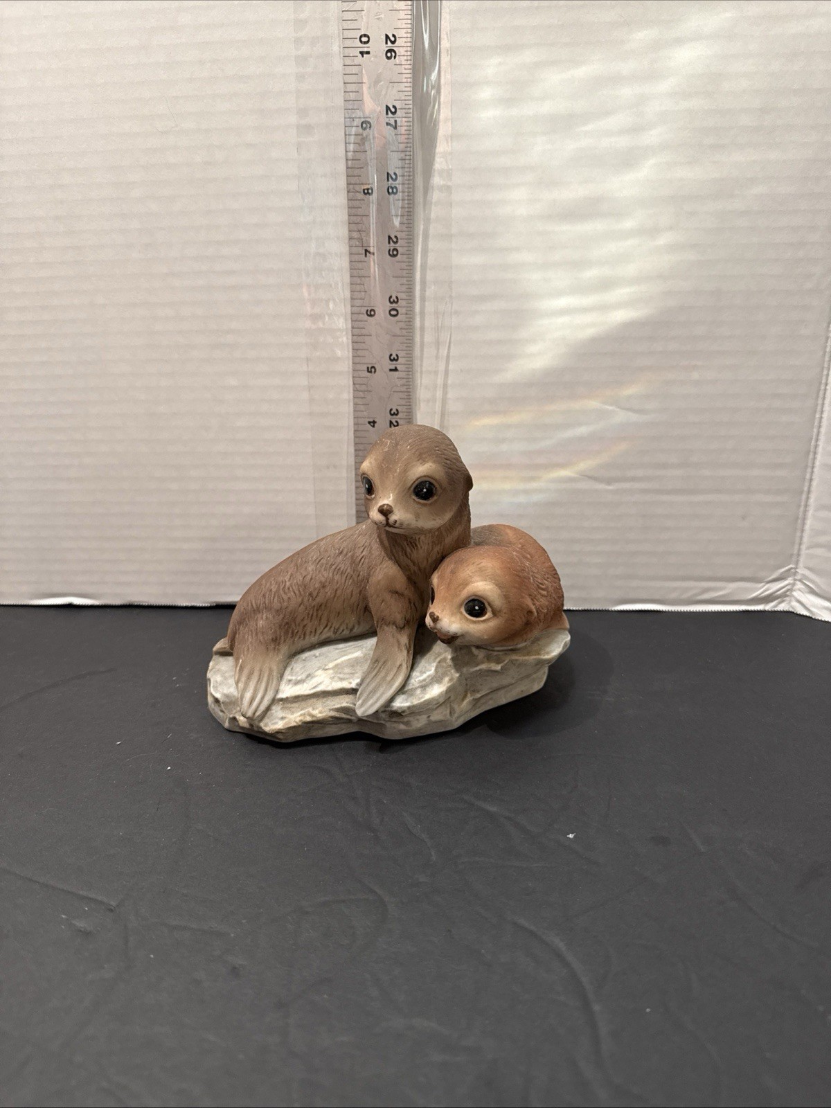 VTG HOMCO MASTERPIECE Porcelain Hand-Painted SEALS  Figurine 1982
