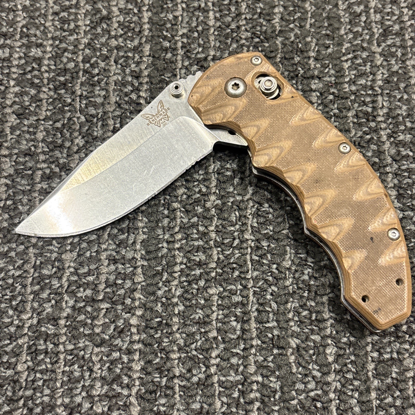 Benchmade 300 Ascent Axis 154CM Drop Point Plain Edge Brown G10, No Clip