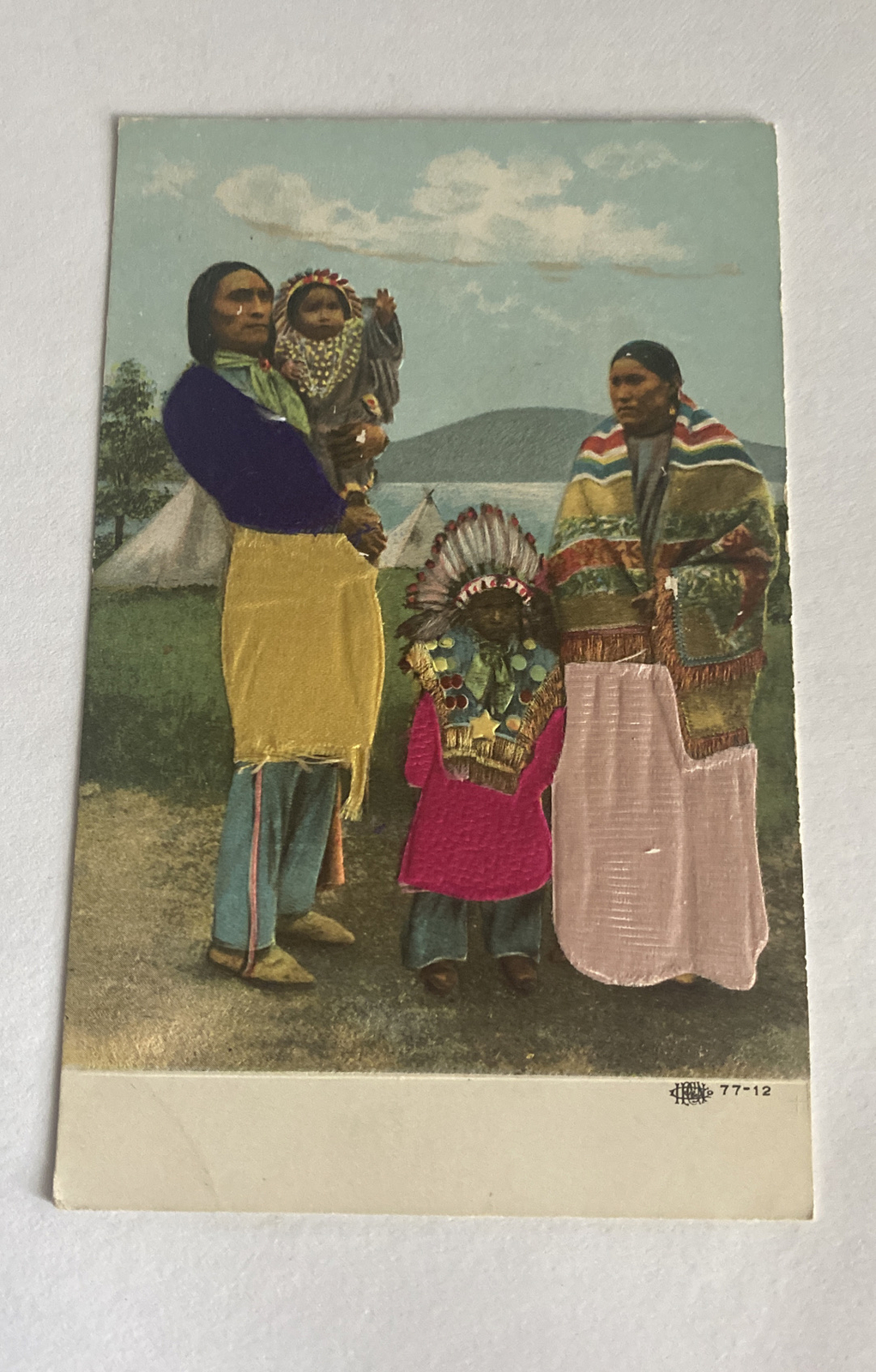 NE ? * Indian Family and Boy in Headdress  1906 * IPC #77-12