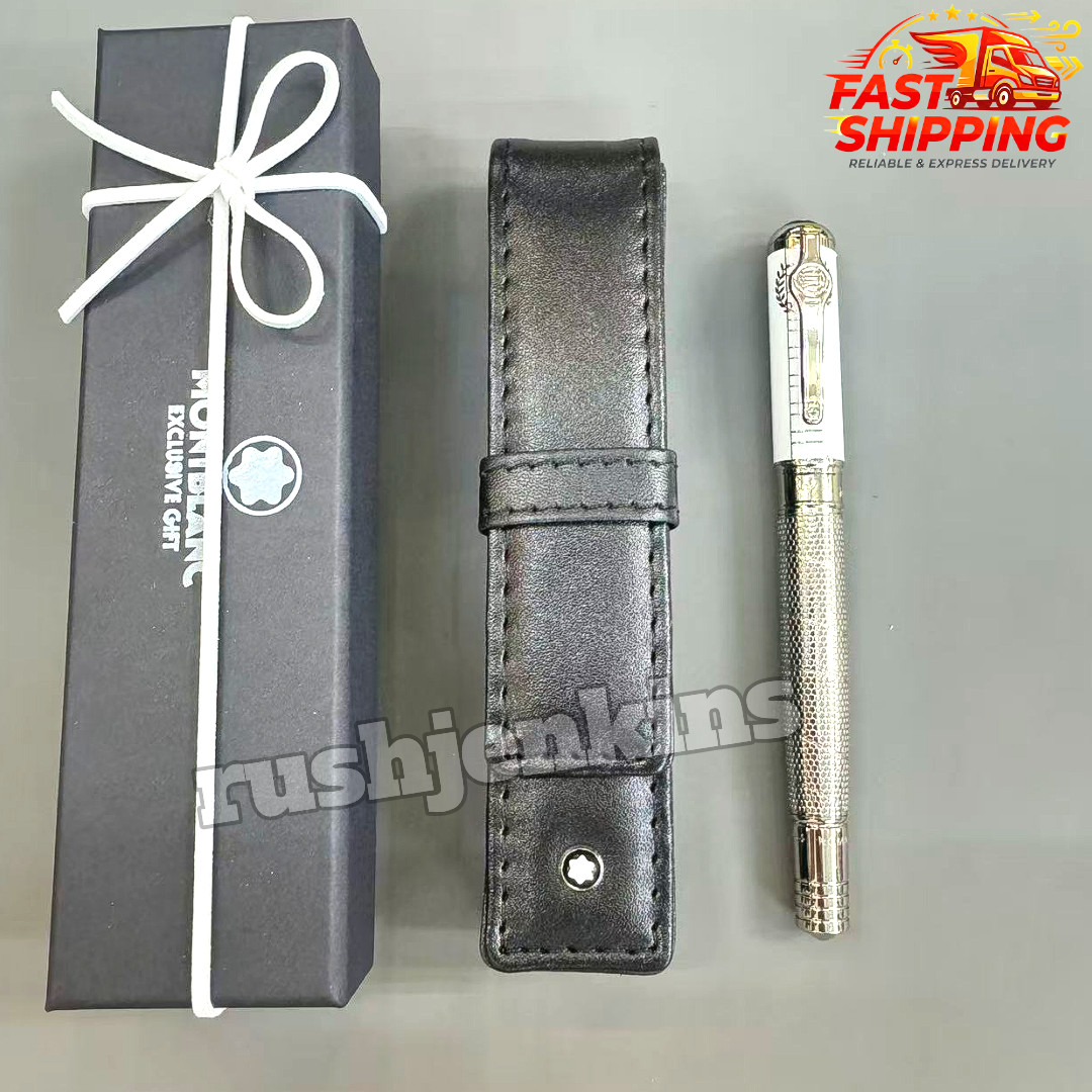MB Great Characters Muhammad Ali Fountain Pen Silver Guilloche