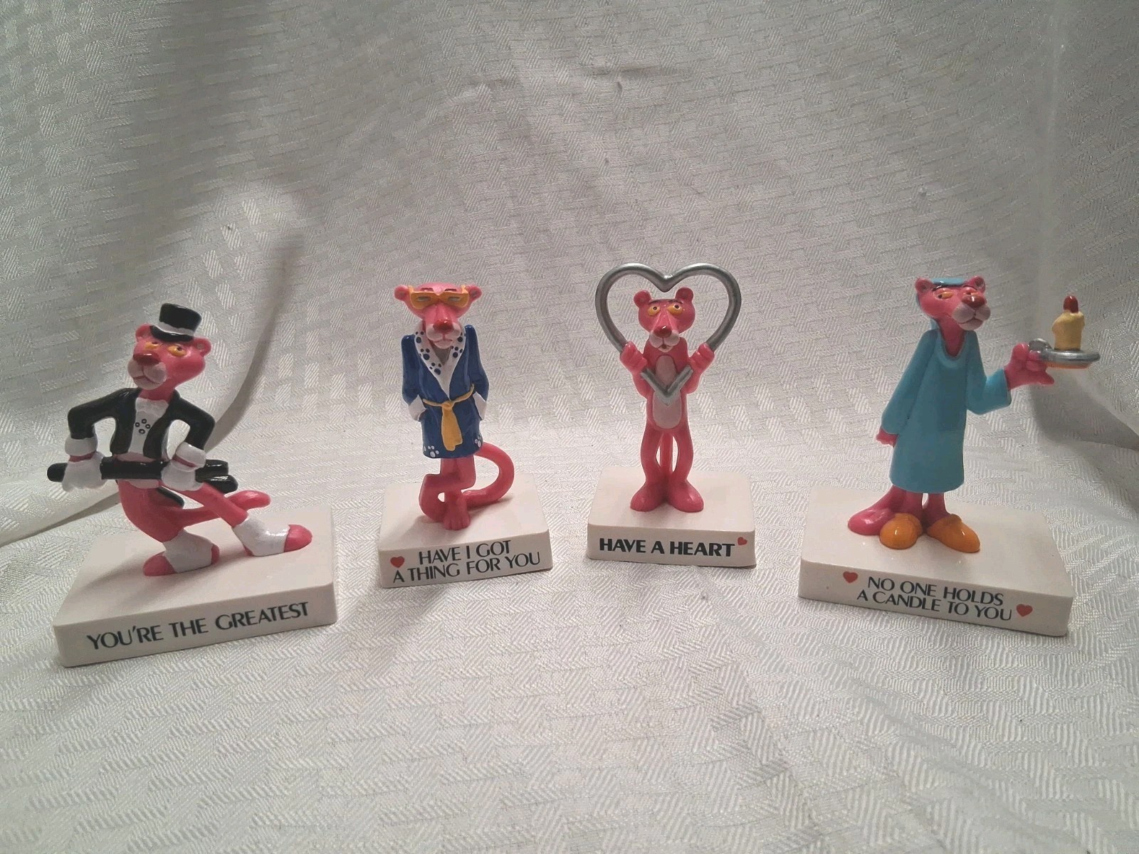 Vtg. 1989 Pink Panther Love message figurines Lot of 4 PVC Figurines Vtg. 1989 Pink Panther Love message figurines Lot of 4 PVC Figurines