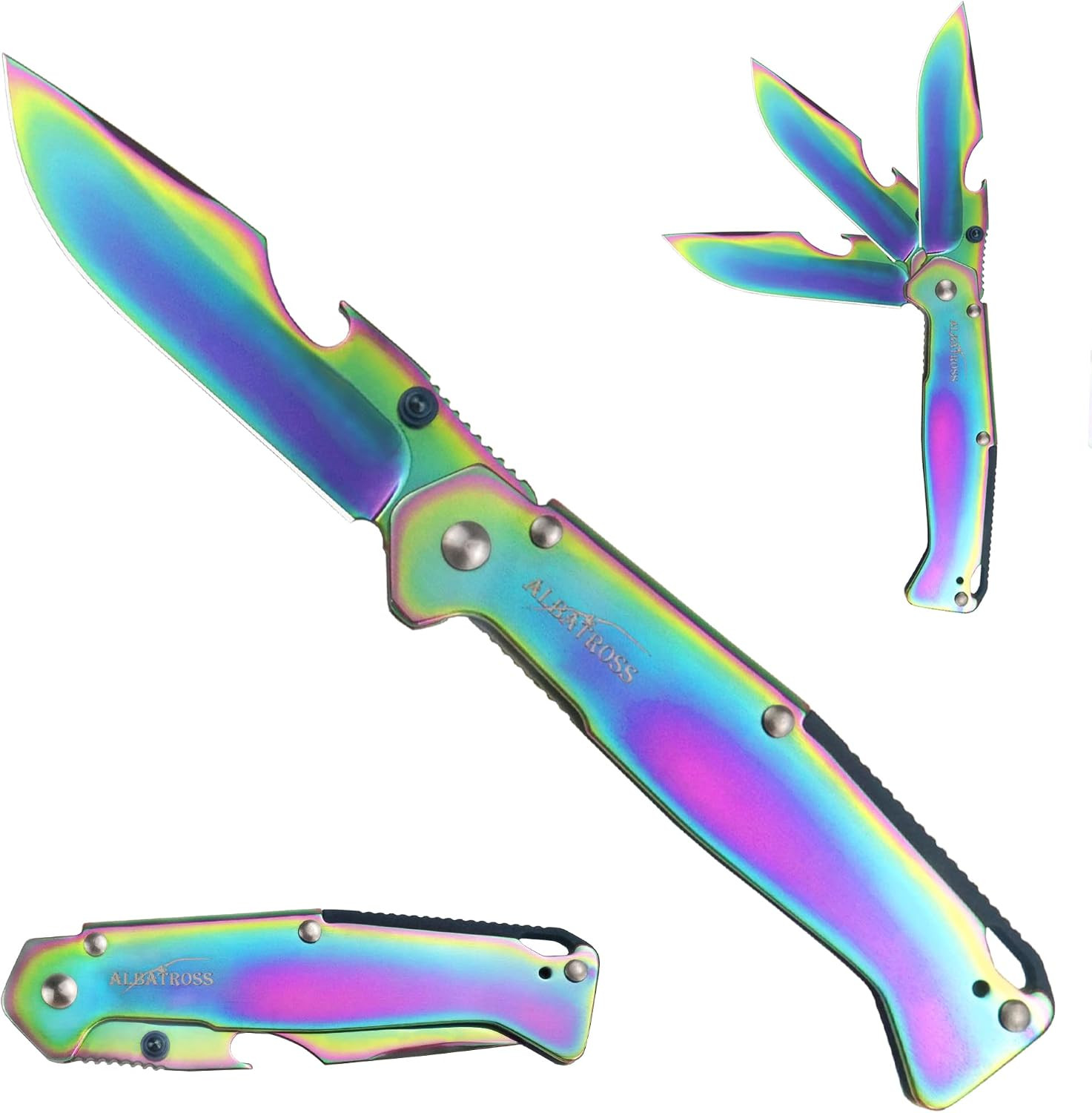 FK050 Minimalist Ultra Thin Stainless Steel Folding Pocket Knife with Bottle Ope