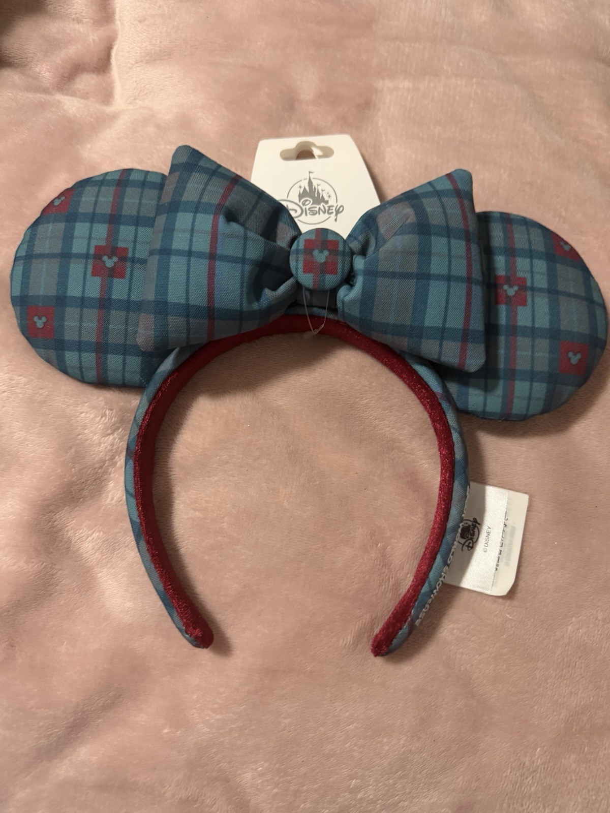 Disney Parks Epcot UK Pavilion Plaid Minnie Mickey Mouse Ears Headband NWT 2026