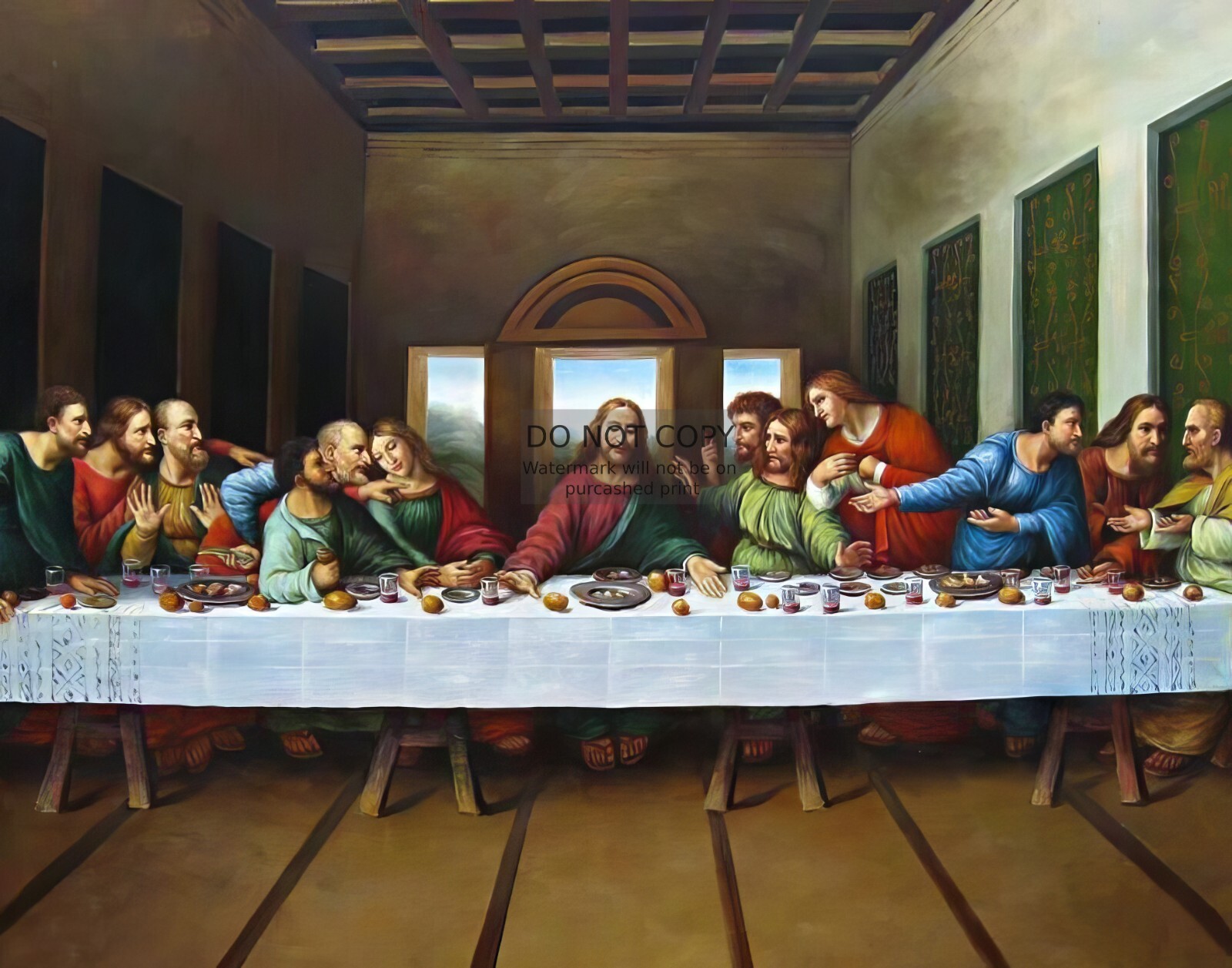 JESUS CHRIST THE LAST SUPPER BY LEONARDO DA VINCI CHRISTIAN 13X19 PHOTO JESUS CHRIST THE LAST SUPPER BY LEONARDO DA VINCI CHRISTIAN 13X19 PHOTO