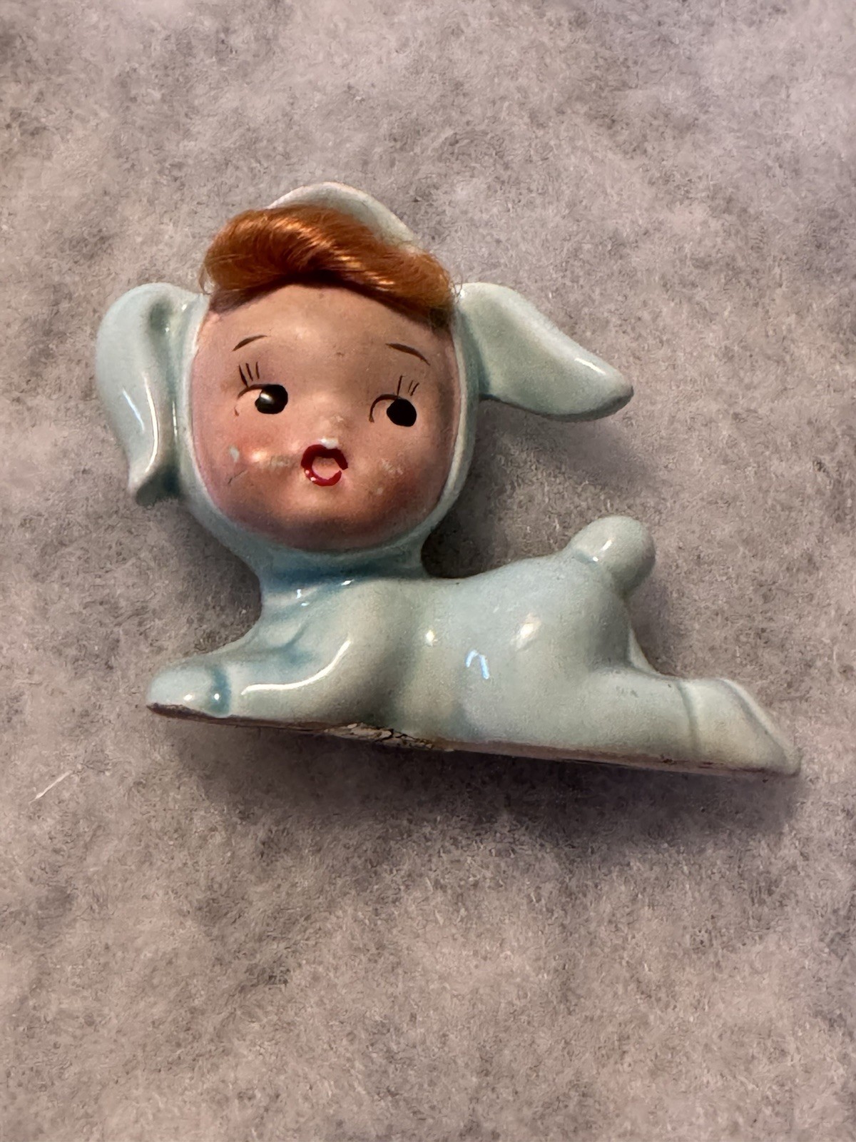 Petite figurine vintage lapin céramique Enesco Japon bunny girl kitsch 60s retro