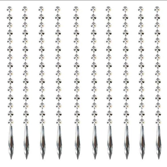 20 Pcs 1 FT Icicle Crystal Bead Strand, Hanging Drop Bead Curtain for DIY Weddin