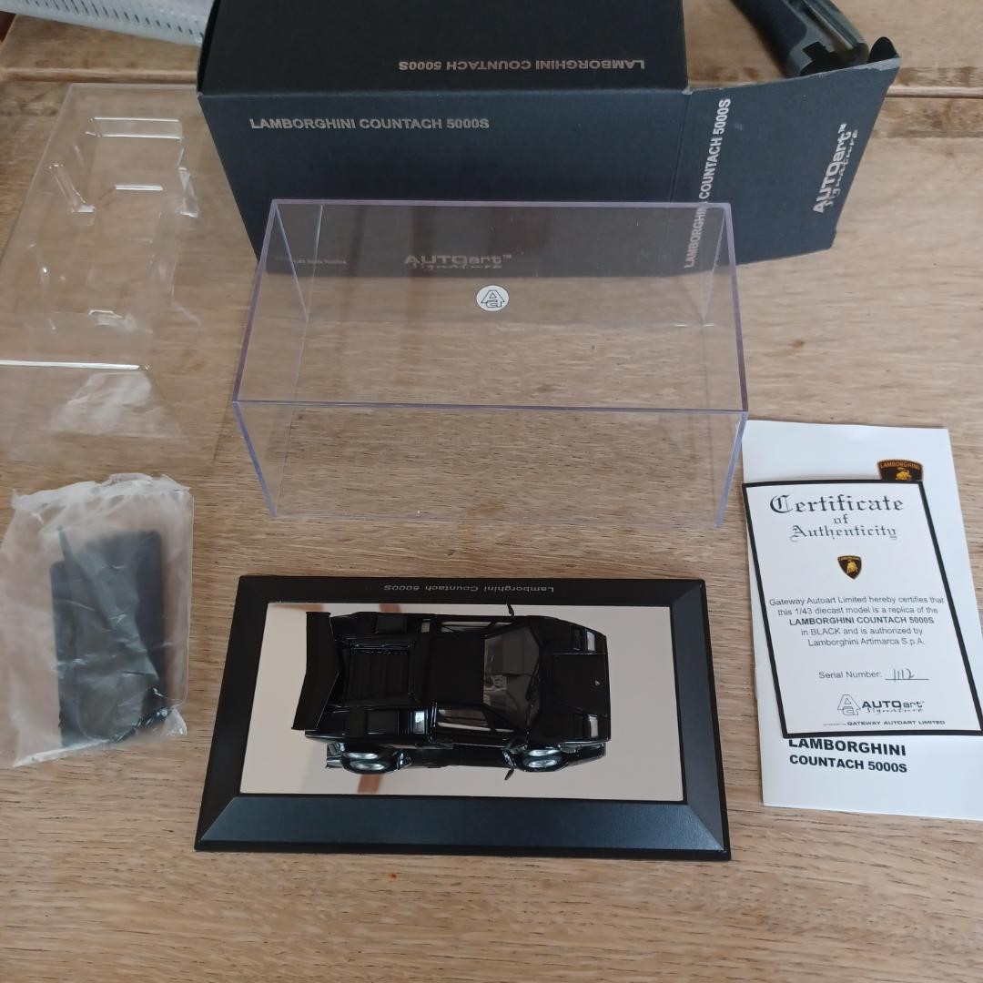 Autoart Lamborghini Countach LP500S 1/43 Black Rare Out of Print Model