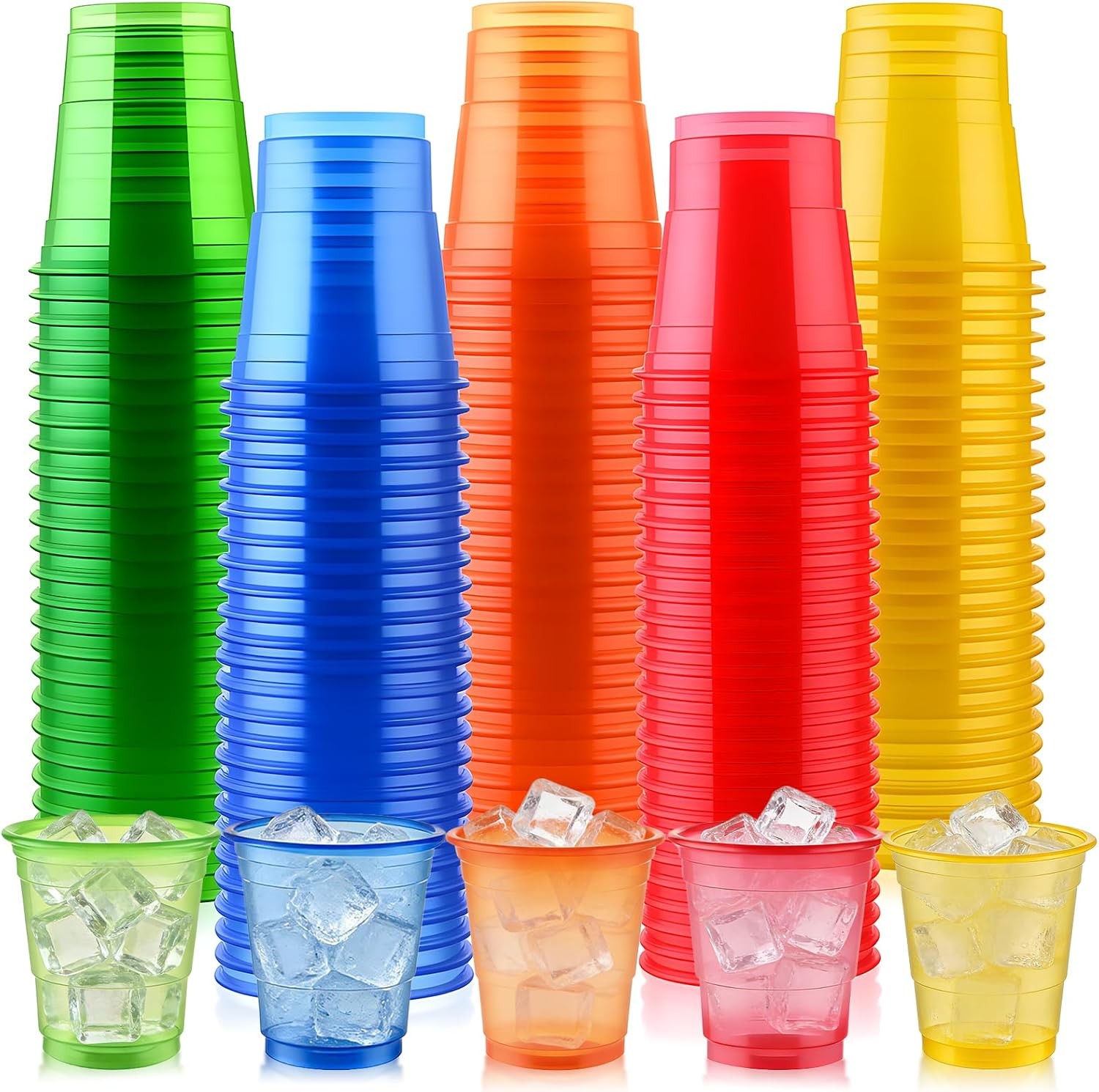 Mini Shot Cups, 100 Pack 2 oz Multicolor Plastic Shot glasses