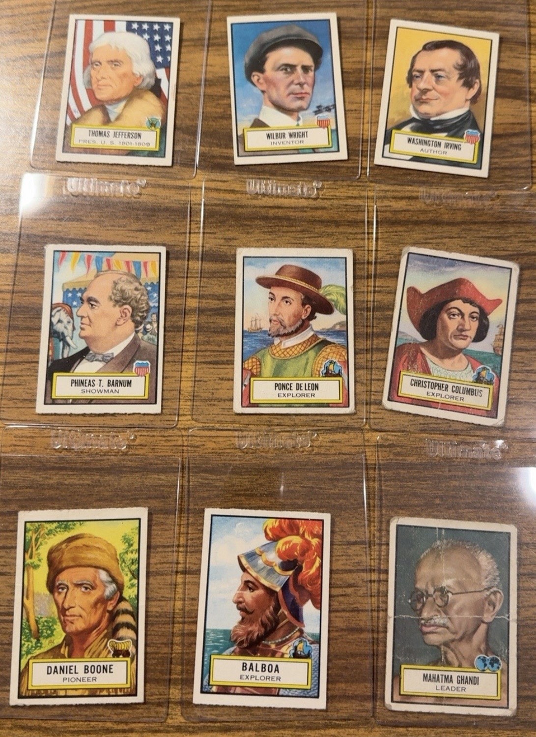1952 Topps Look ’n See 9 Card Lot Jefferson Wright Boone Columbus Vintage