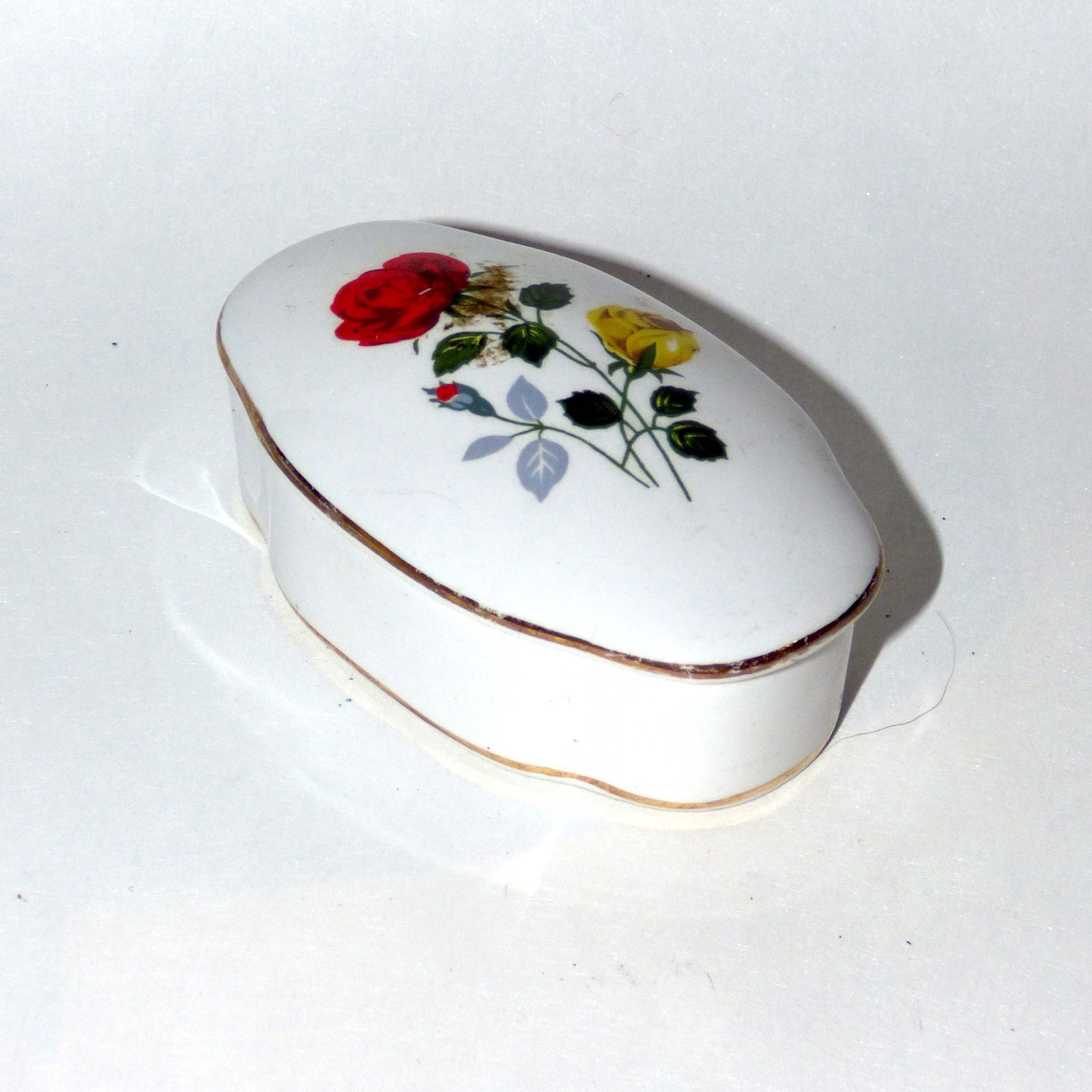 Vintage Royal Bavaria Winterling Porcelain Trinket Box Roses 1950s Germany