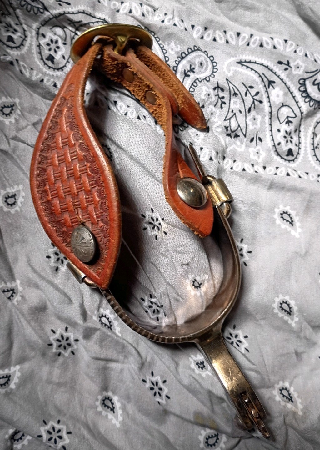 Vintage 1970s FLEMING Sterling Silver Engraved Horse Show Spur Western  LEFT 