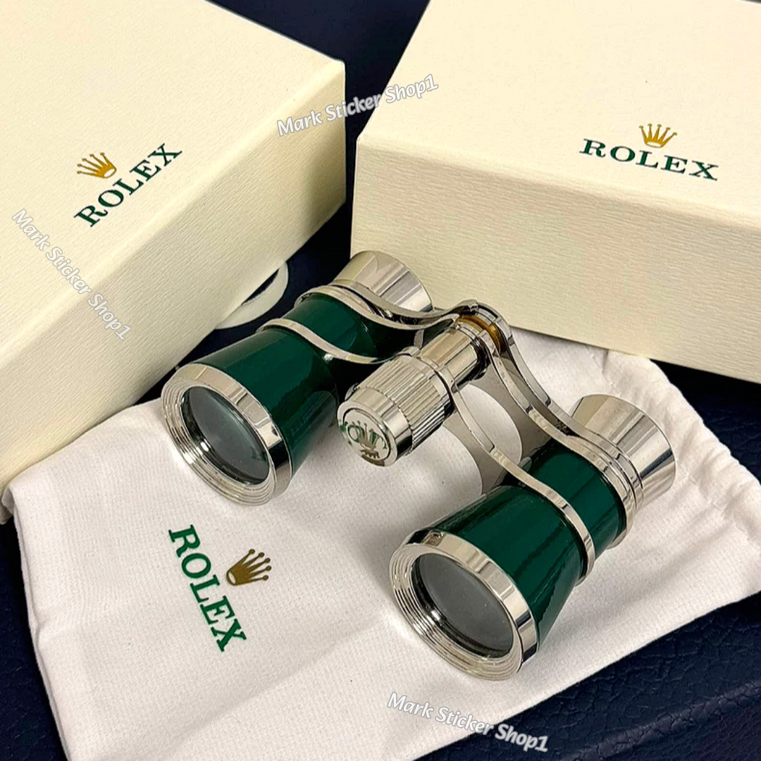 Rolex Green Silver Trim Opera Binoculars Engraved VIP Gift Rare