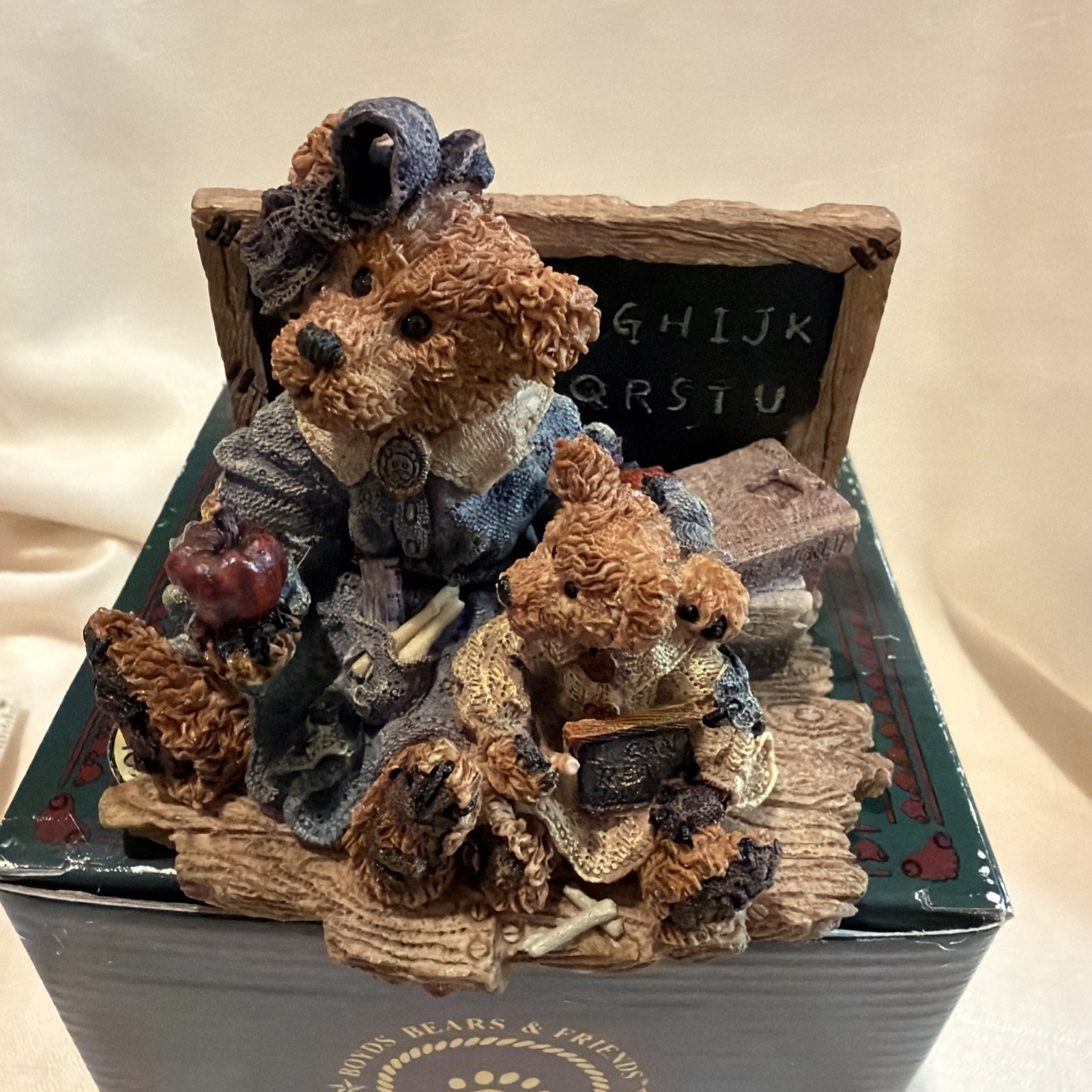 NEW in Box Boyds Bear Miss Bruin & Bailey The Lesson Figurine 1994 #2259