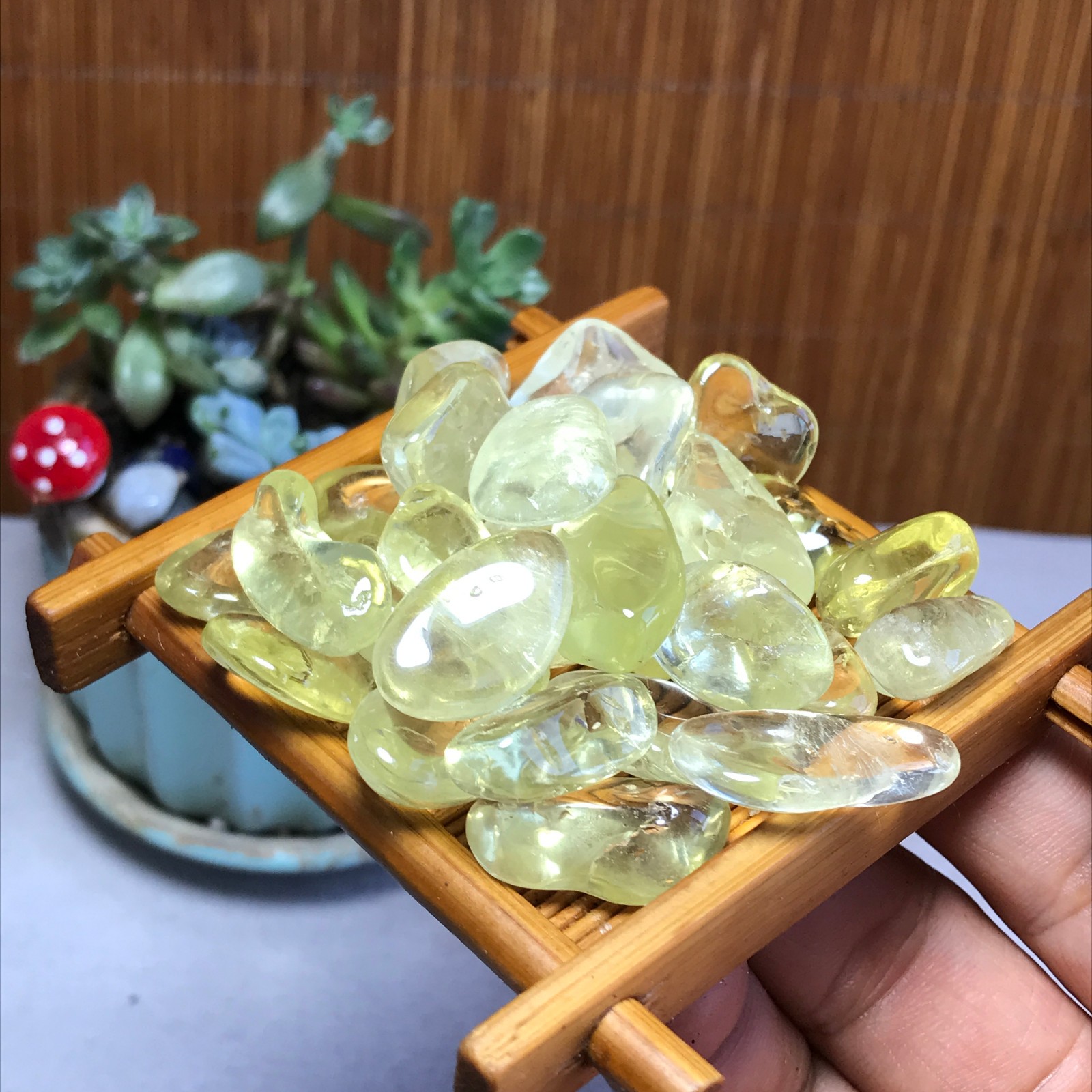 30pcs Natural yellow quartz Crystal gemstone Polish Mineral Specimen 90g A5705