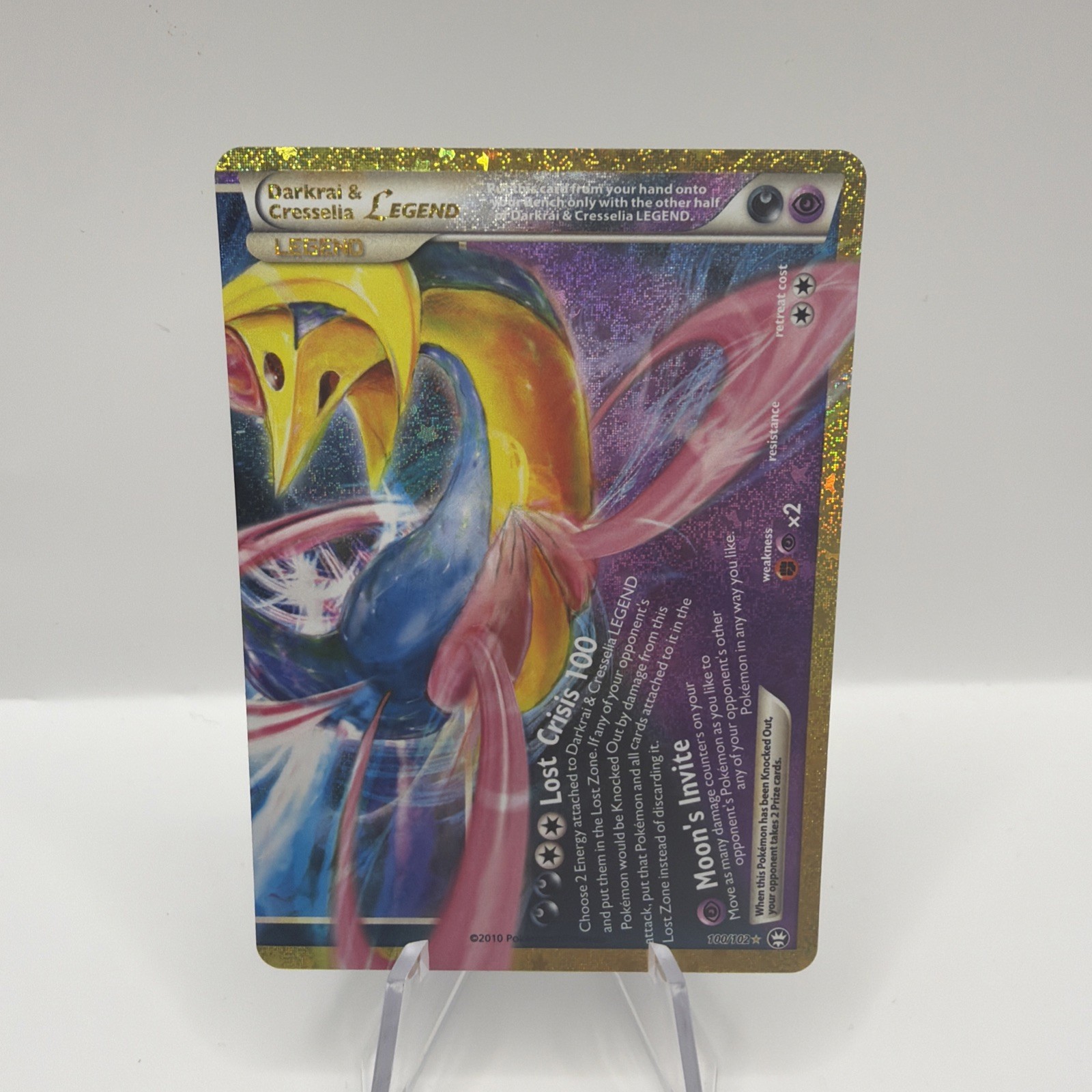 Pokémon TCG Darkrai & Cresselia Legend 30th Anniversary 100/102 Mint Condition Pokémon TCG Darkrai & Cresselia Legend 30th Anniversary 100/102 Mint Condition