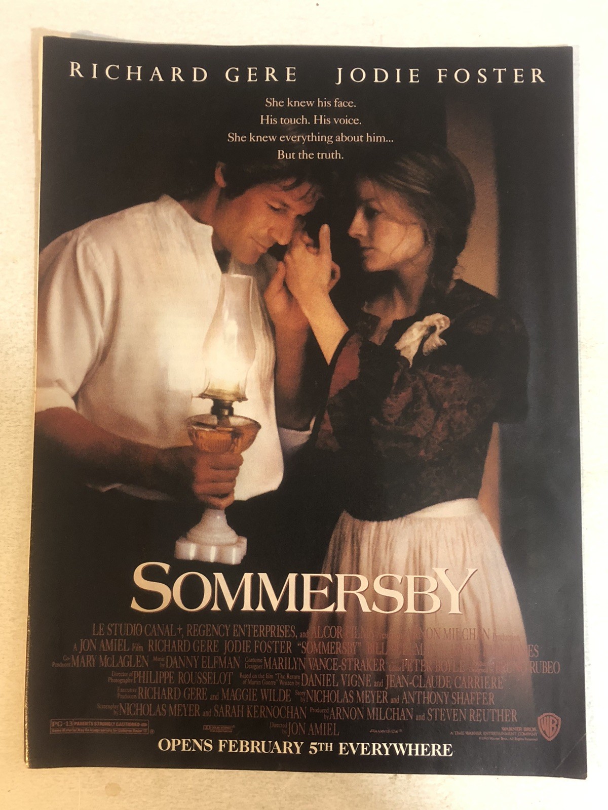 Sommersby Movie Vtg Print Ad Pinup Richard Gere Jodie Foster Bill Pullman Tmpa6