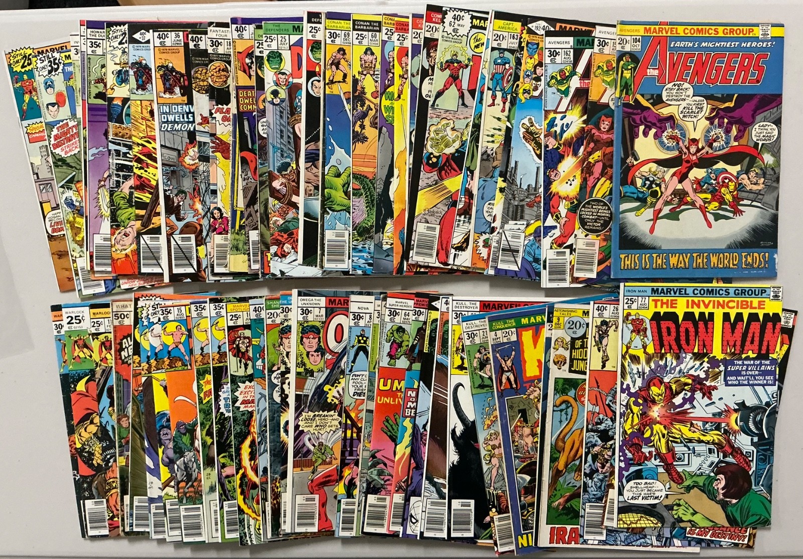 MARVEL COMICS lot of 62 Bronze 1970's Avengers Iron Man Fantastic Four (1323)
