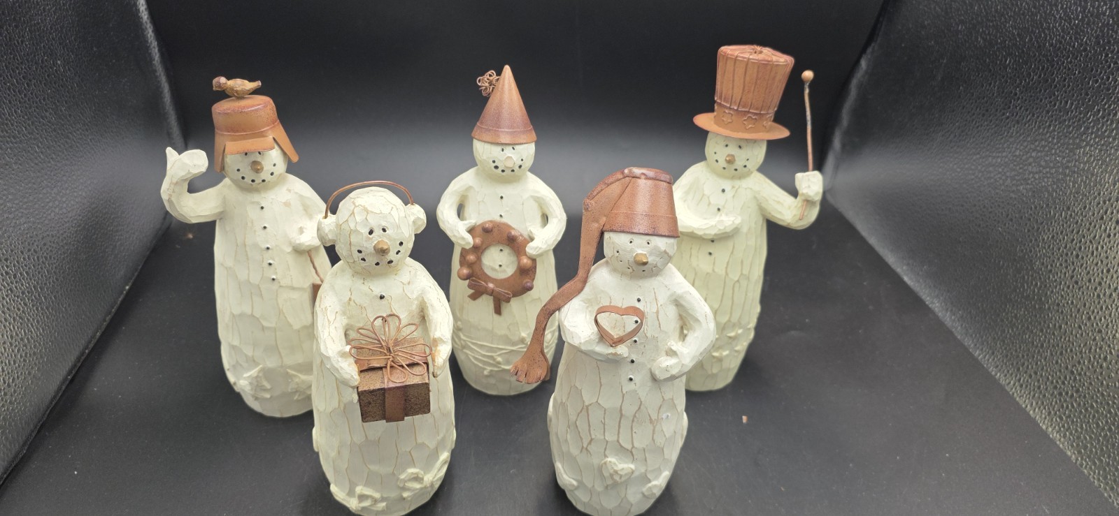 Set Of 5 Flurryville Snowman Collection Figures: Jake, Jo, Frank, Paul & Bart