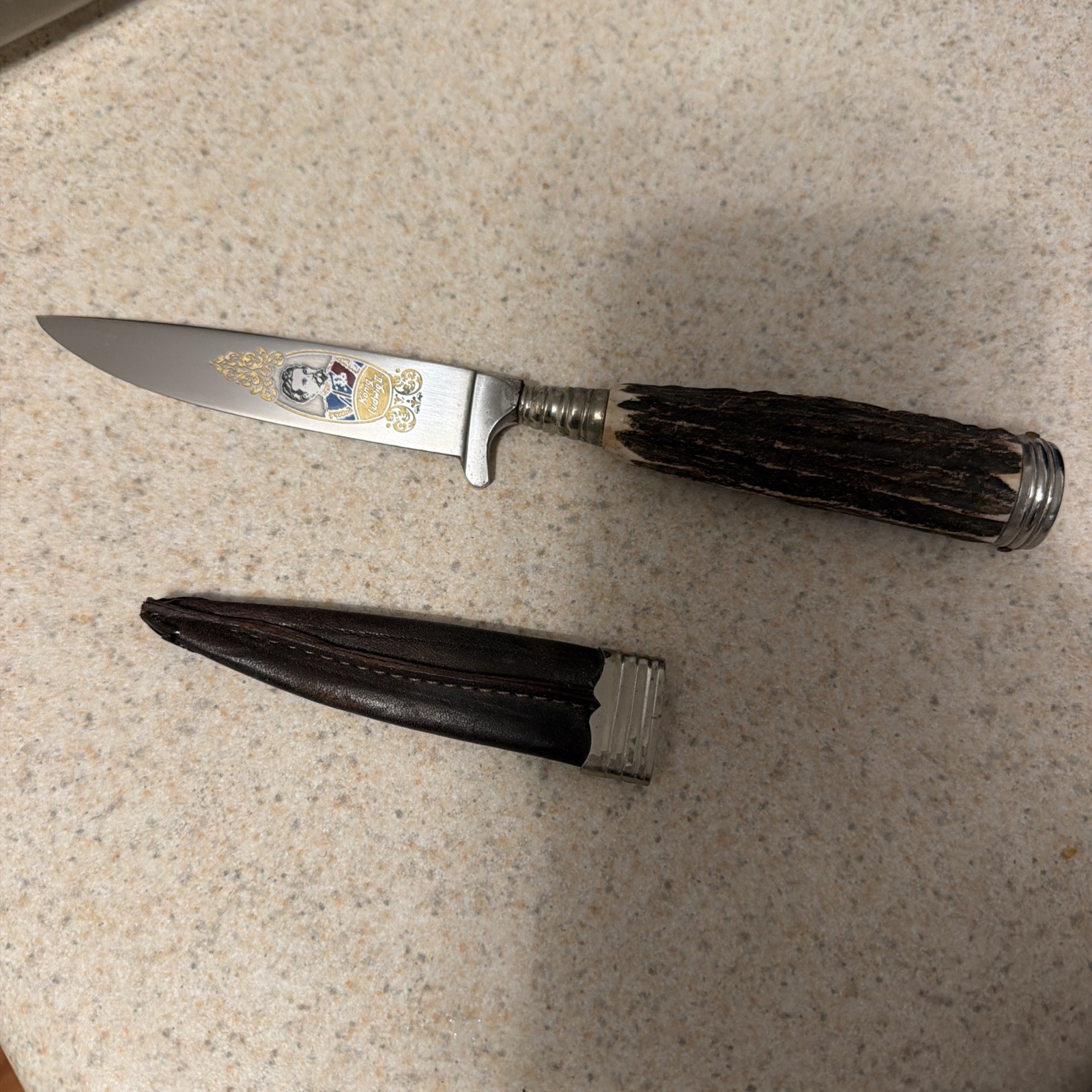 Hubertus Solingen Geschmiedet Germany Konig Ludwig II Fixed-Blade Knife Stag