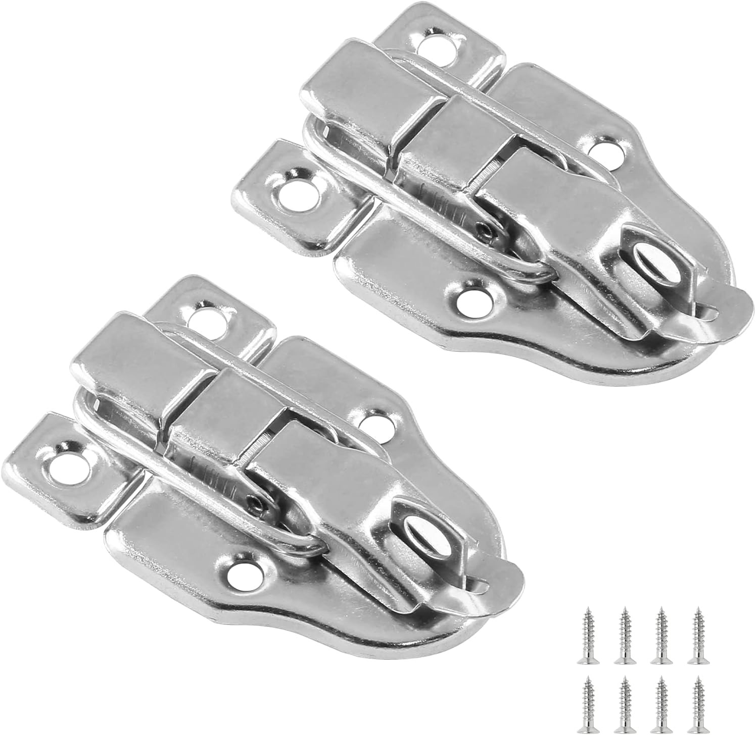 2Pcs Modern Silver Style Duckbilled Hasp Clasp Latch Lock Box Toggle Latch with 2Pcs Modern Silver Style Duckbilled Hasp Clasp Latch Lock Box Toggle Latch with