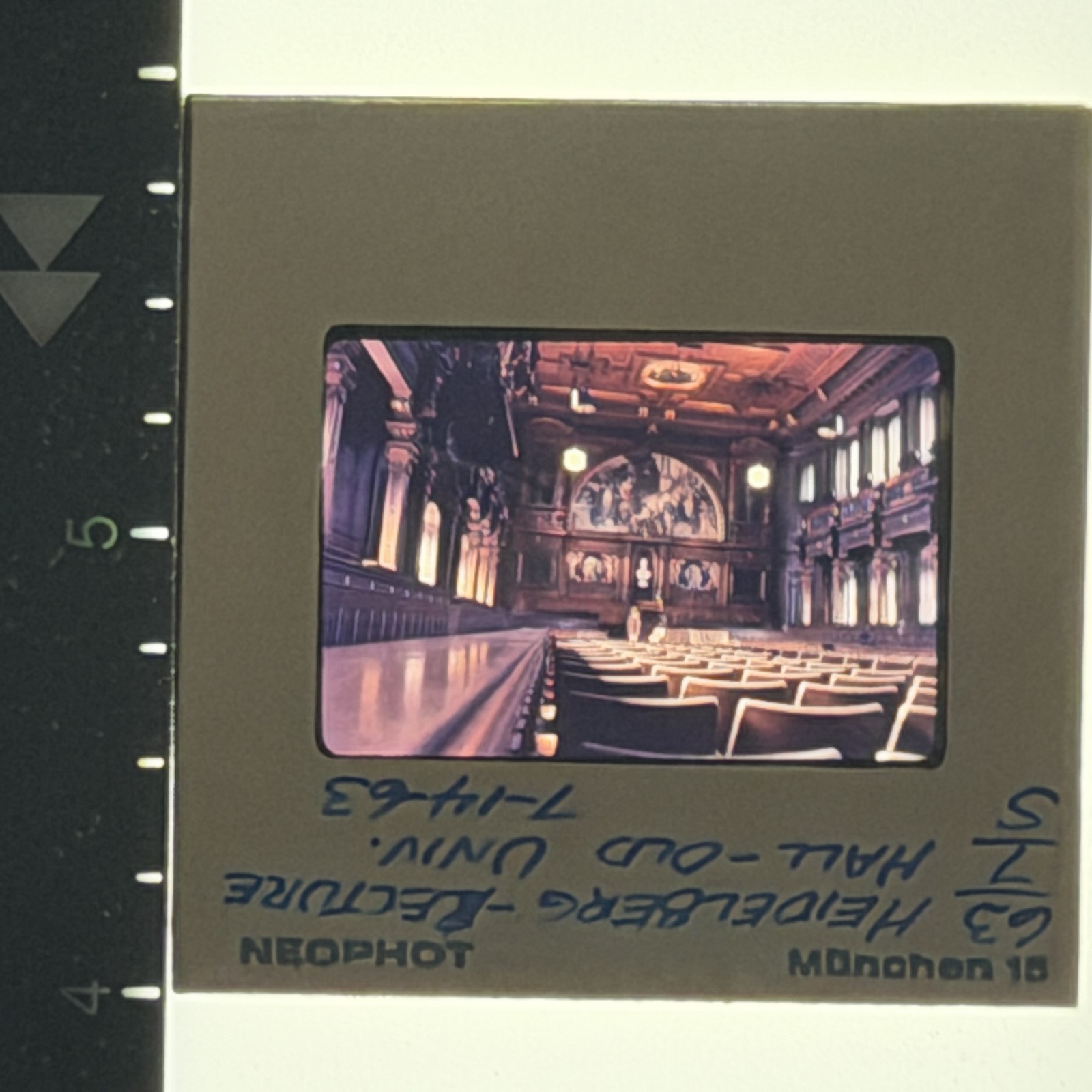 Vintage 35mm Film Slide Heidelberg University Great Hall Aula Germany Travel