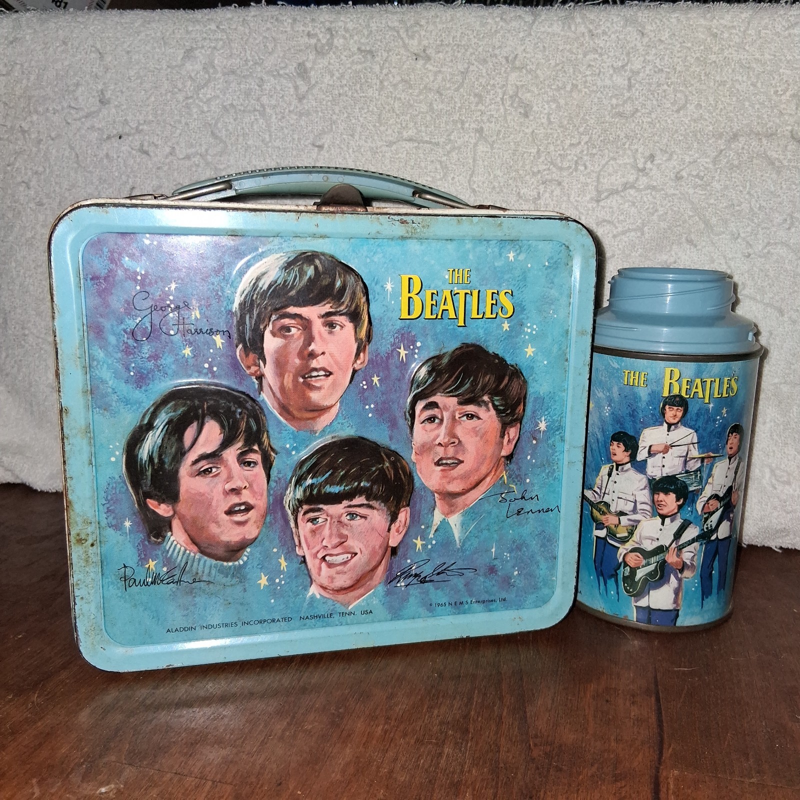  1965 Vintage The Beatles Metal Lunchbox & Thermos No Cap Or Cup 24 Pics Nice 