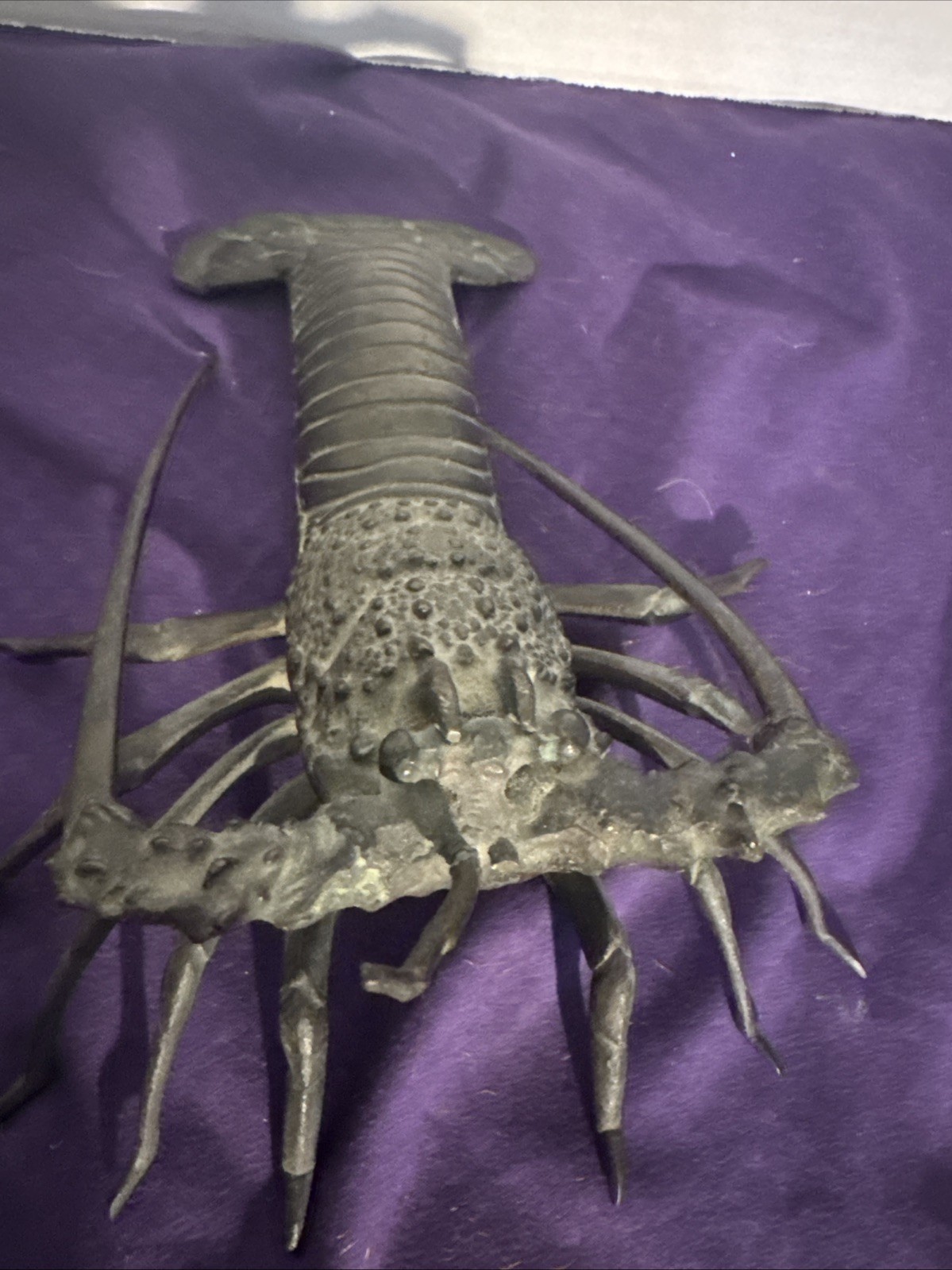 VTG Brass Lobster Crawfish Crayfish Crustacean Prawn Paperweight 7.5” - See Pics