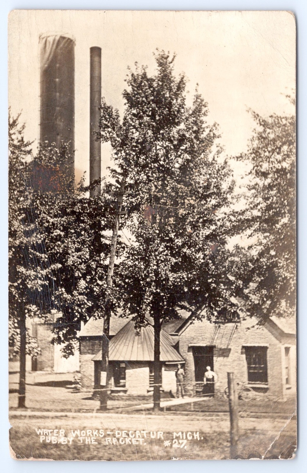Decatur Michigan Water Works Standpipe? c1910 MI RPPC Postcard