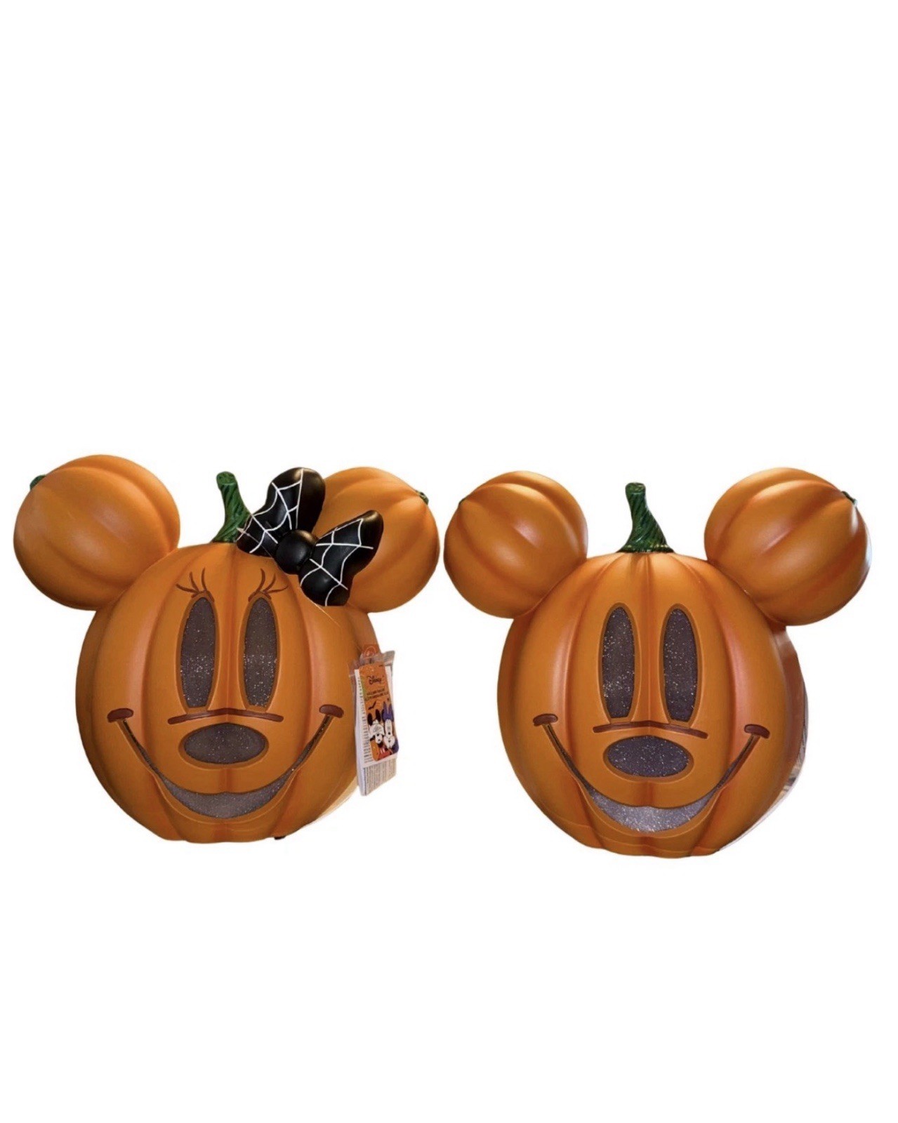 PAIR Disney 2026 Home Depot 14 in LED Mickey & Minnie Mouse Pumpkin Light Up Set