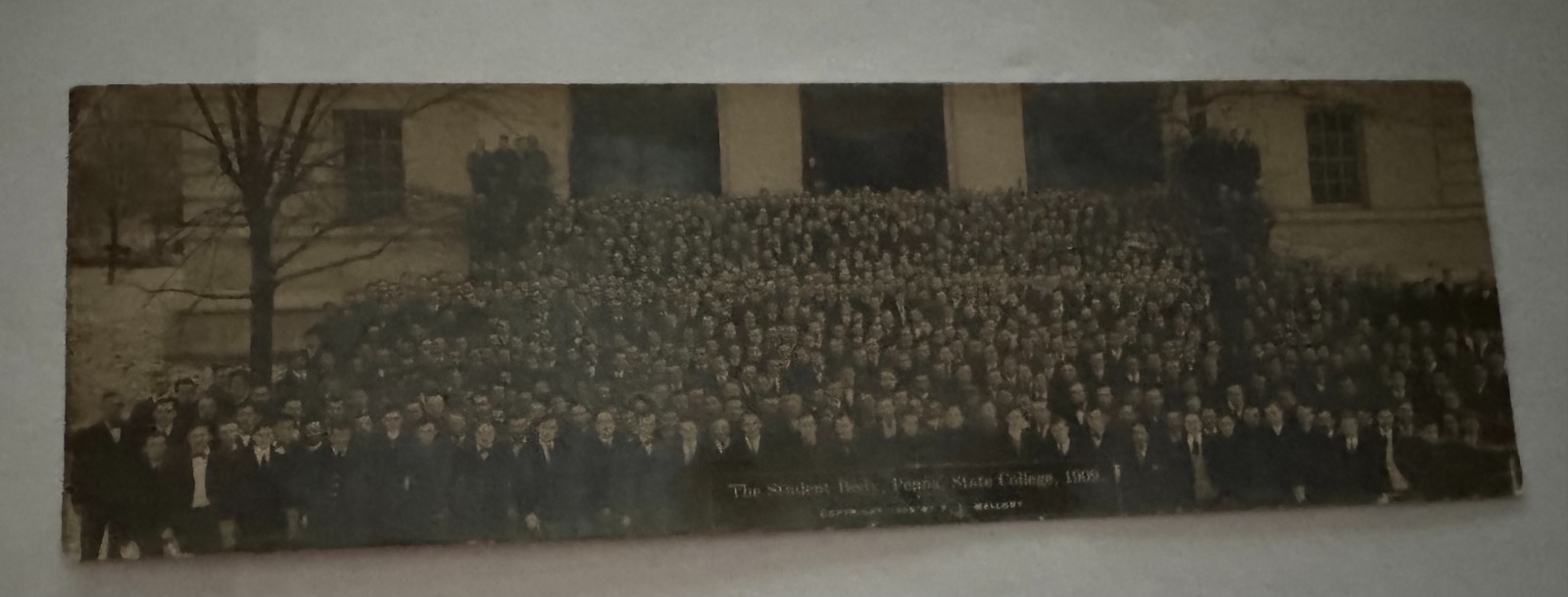 Antique 1909 Penn State College Student Body Photo Unposted Postcard 3 1/2\
