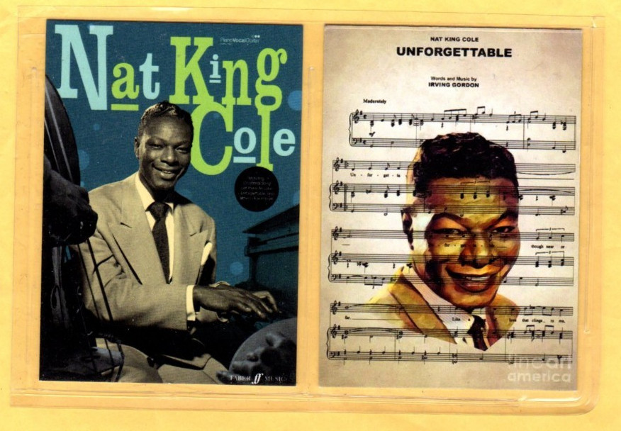 NAT KING COLE     CUSTOM   NOVELTY TRADING CARD 2 CARDS