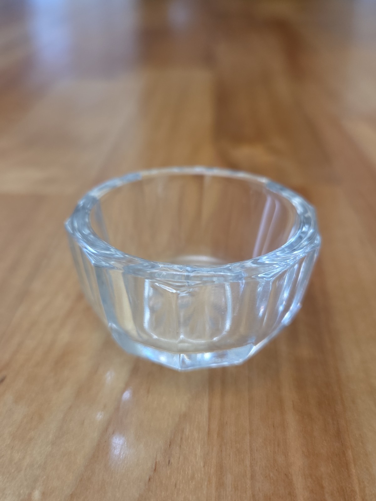 OPEN SALT CELLAR DIP 10 Paneled W Star Bottom 2.4cm H X 4.4 cm W
