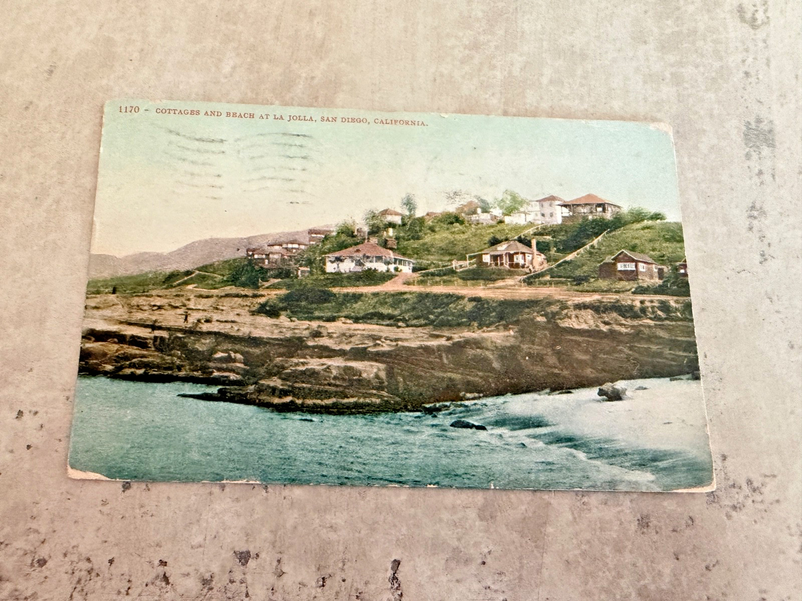 Cottages & Beach La Jolla CA Postcard Posted 1910