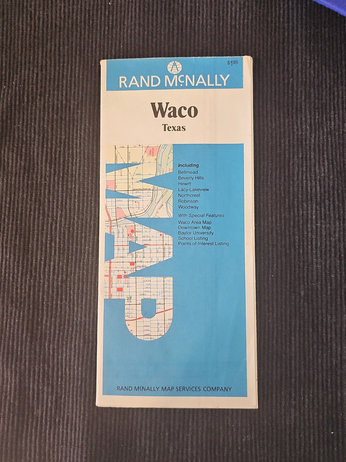 Vintage Rare 1986 Rand McNally Folding Map Waco Texas TX