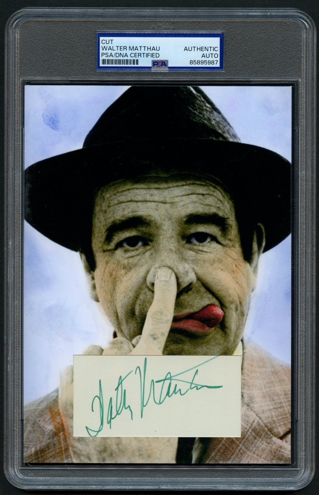 Walter Matthau signed autograph 5.5x7.5 Actor The Odd People Custom Cut PSA