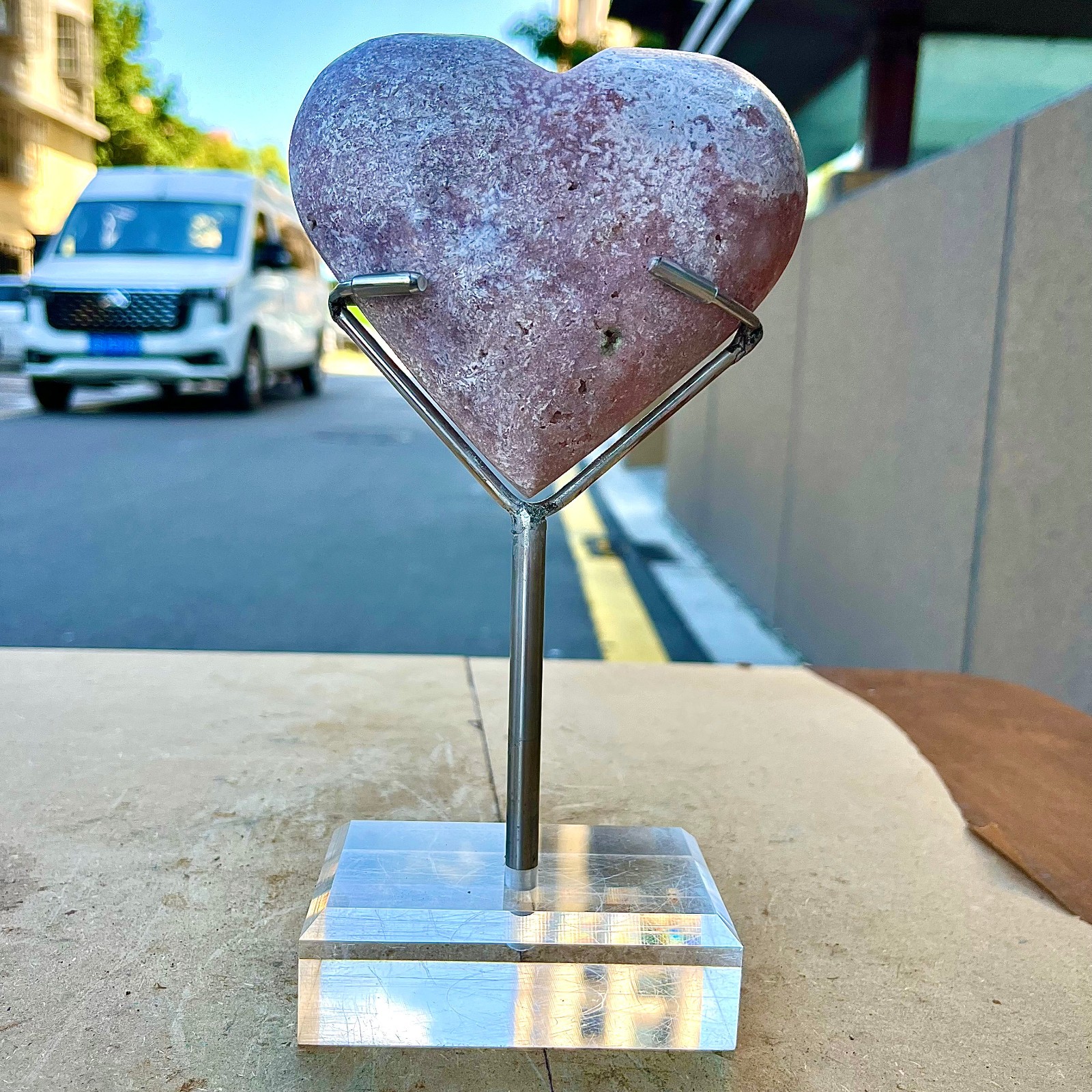 2.13LB  Top rare item on the large pink amethyst countertop
