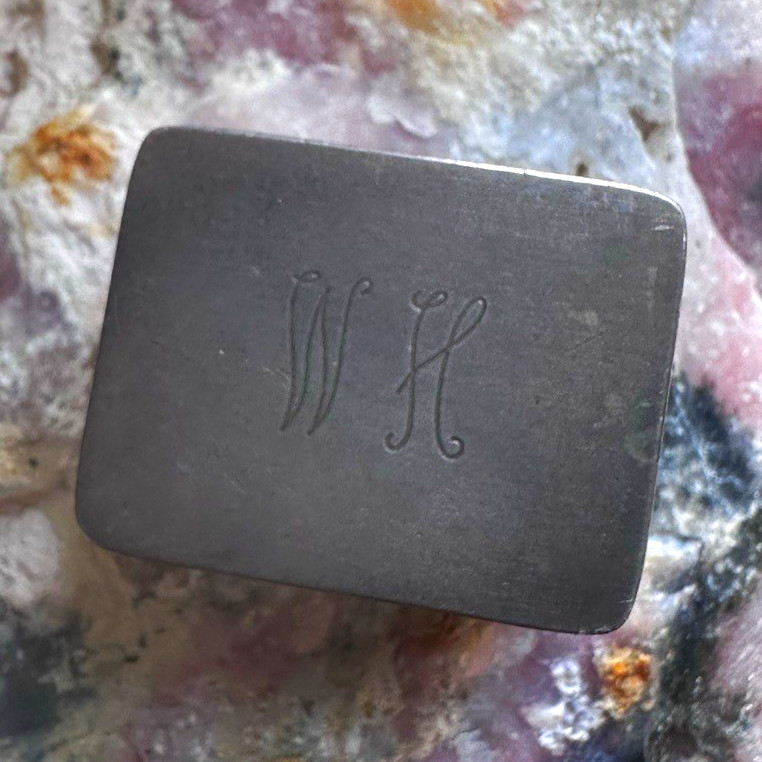 VTG Sterling Silver Hinged Pill Trinket Box Monogram Initial W H Volupte USA 15g