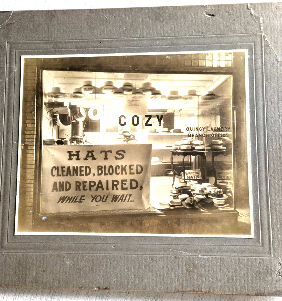 QUINCY, IL. WEEMS LAUNDRY PHOTO, Hats Cleaned & Blocked, while u wait.