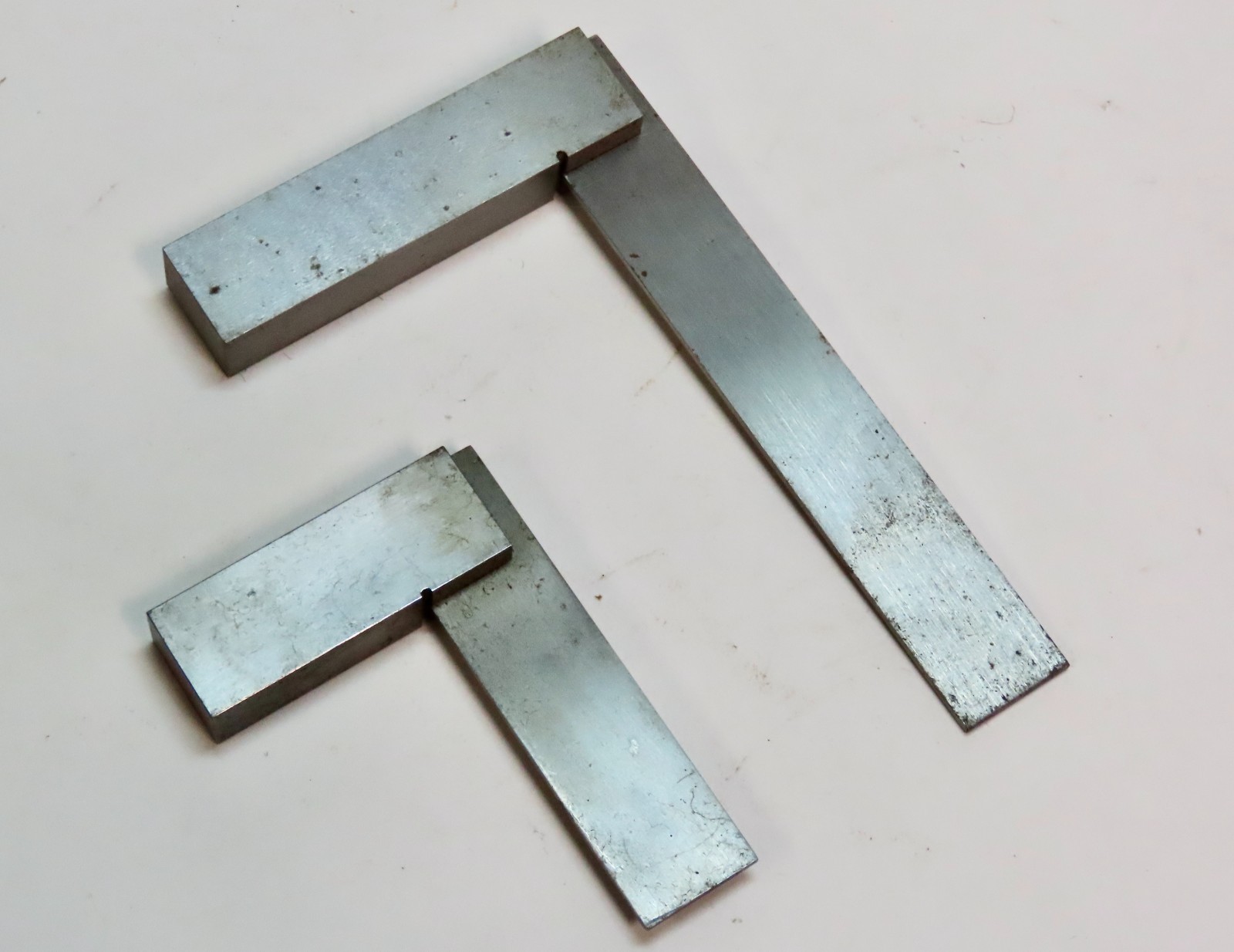 Pair Of Machinist’s/Engineer’s Metal Squares, 3-  And 5-Inch Good Condition